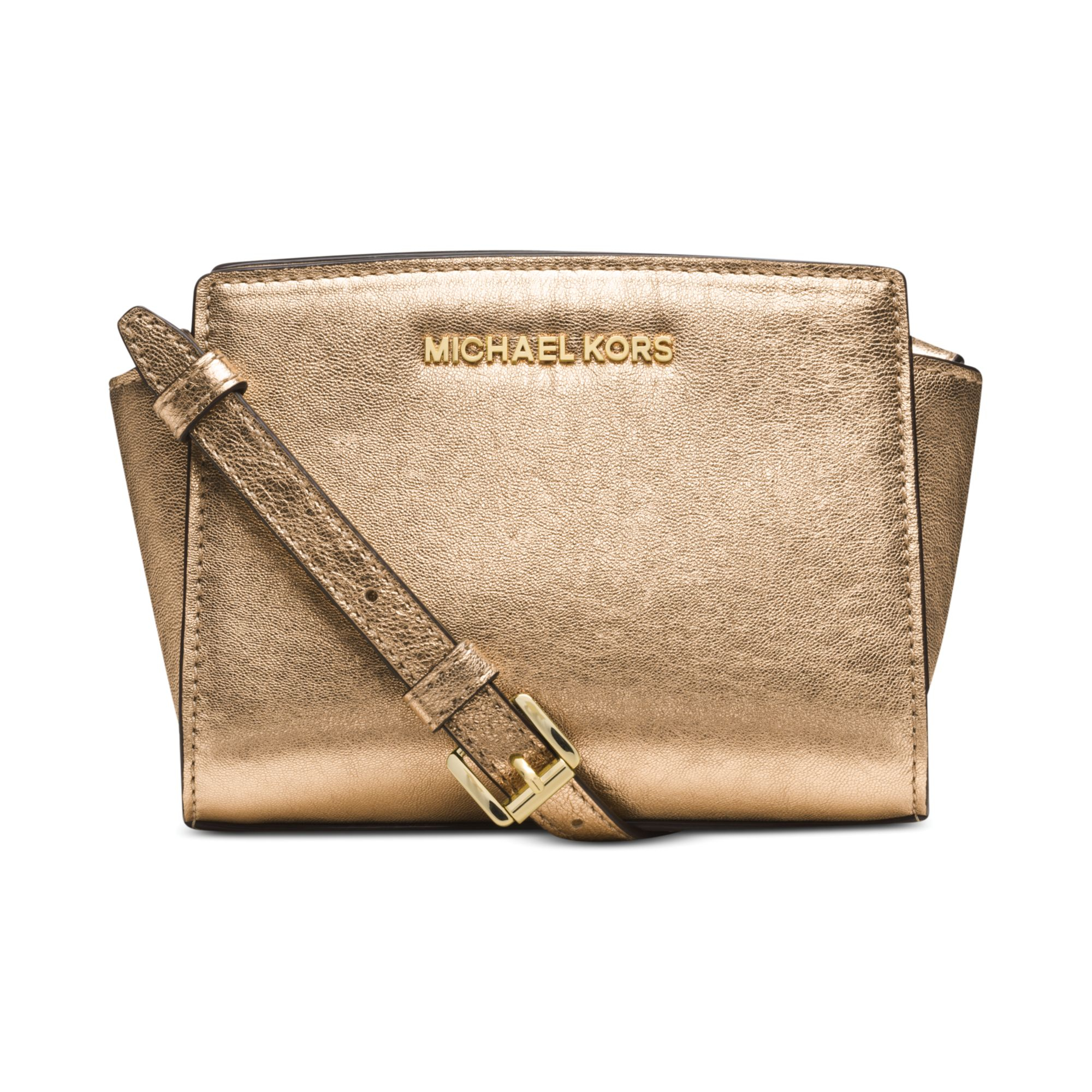 Lyst Michael Kors Selma Mini Messenger Bag In Metallic Gallery