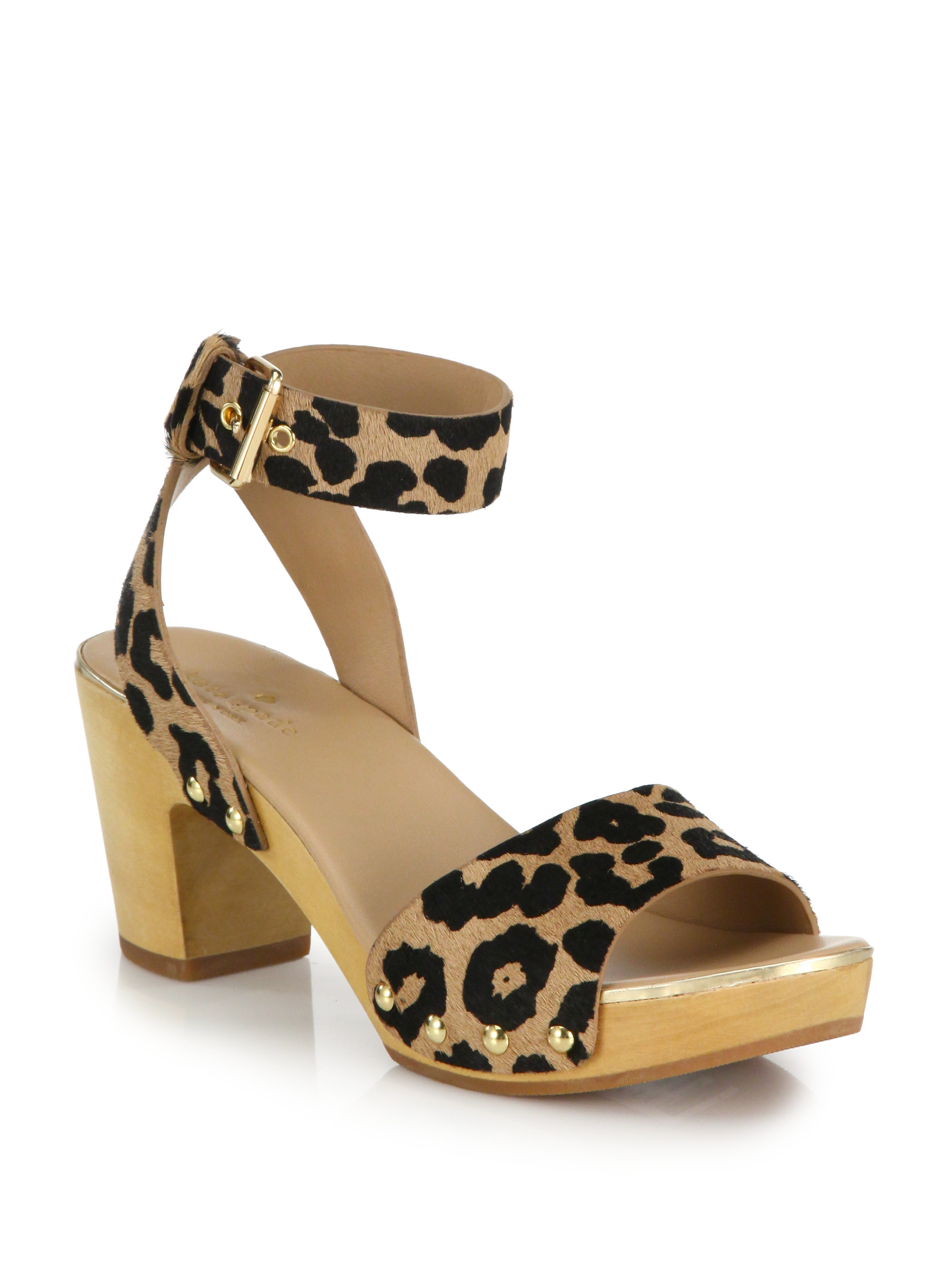 Kate spade new york Kayleigh Wooden-heeled Leopard-print Calf Hair 