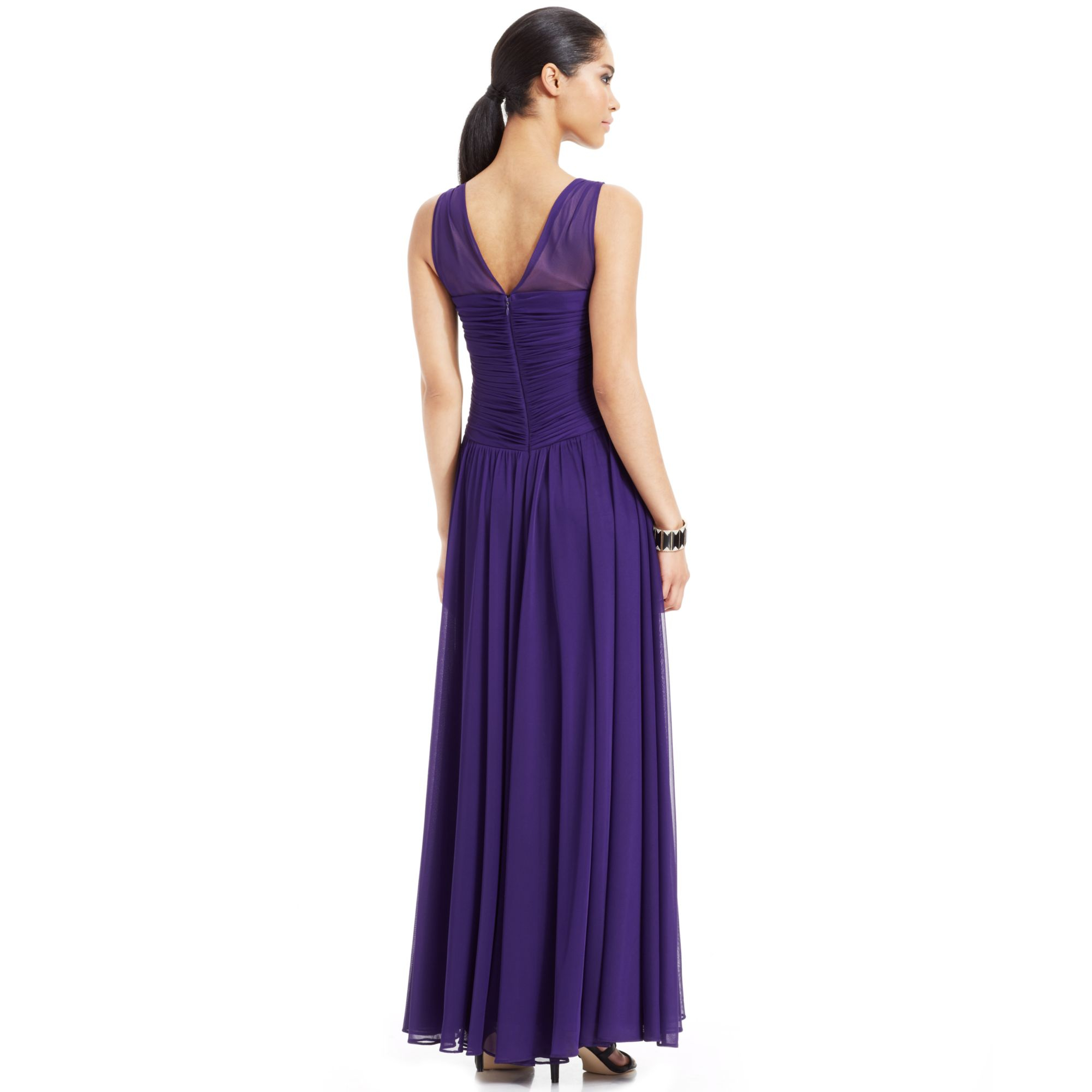 Lyst - Alex Evenings Sleeveless Illusion Ruched Gown and Shawl in Purple