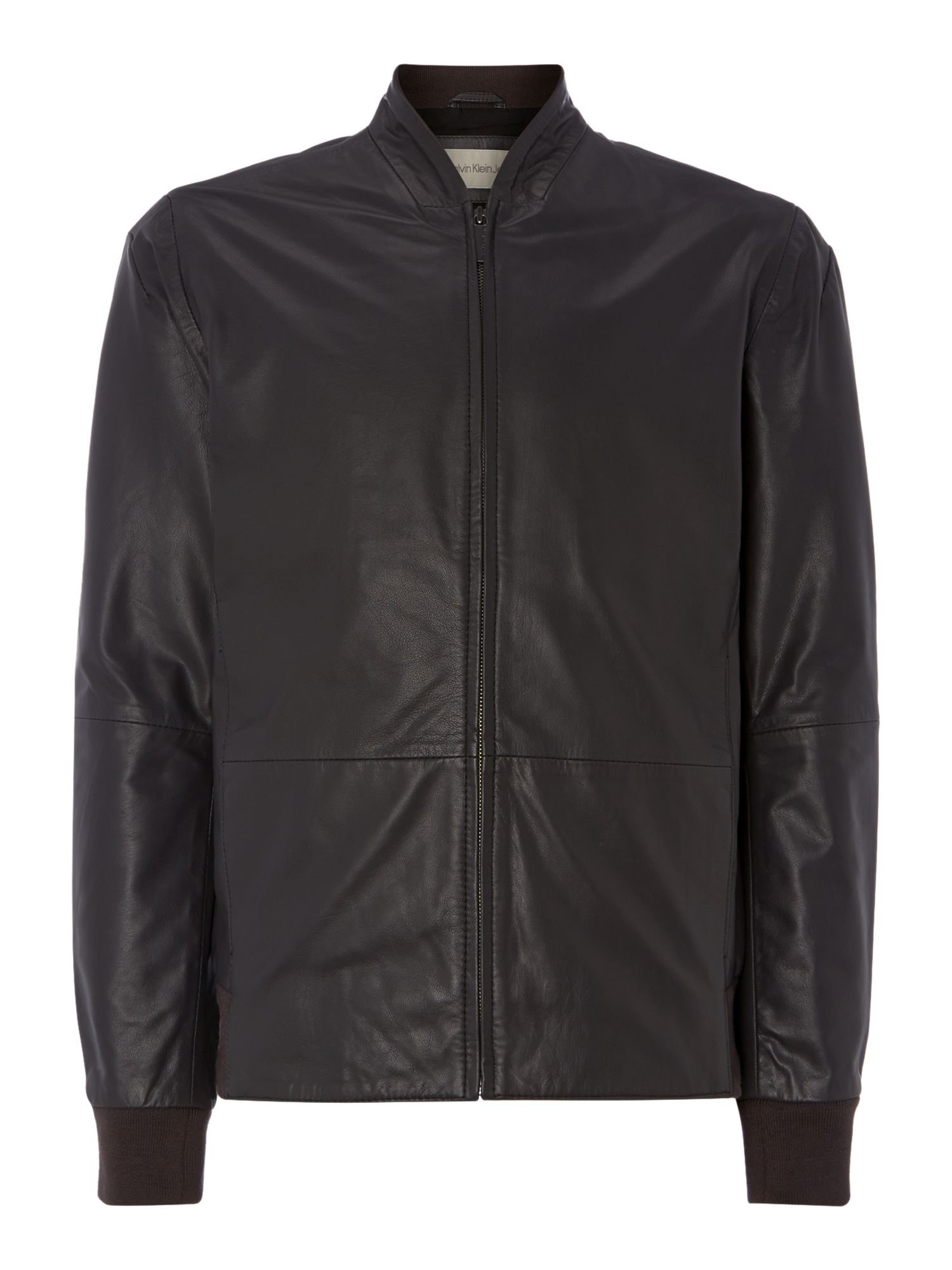Calvin Klein | Black Lex Leather Bomber Jacket for Men | Lyst