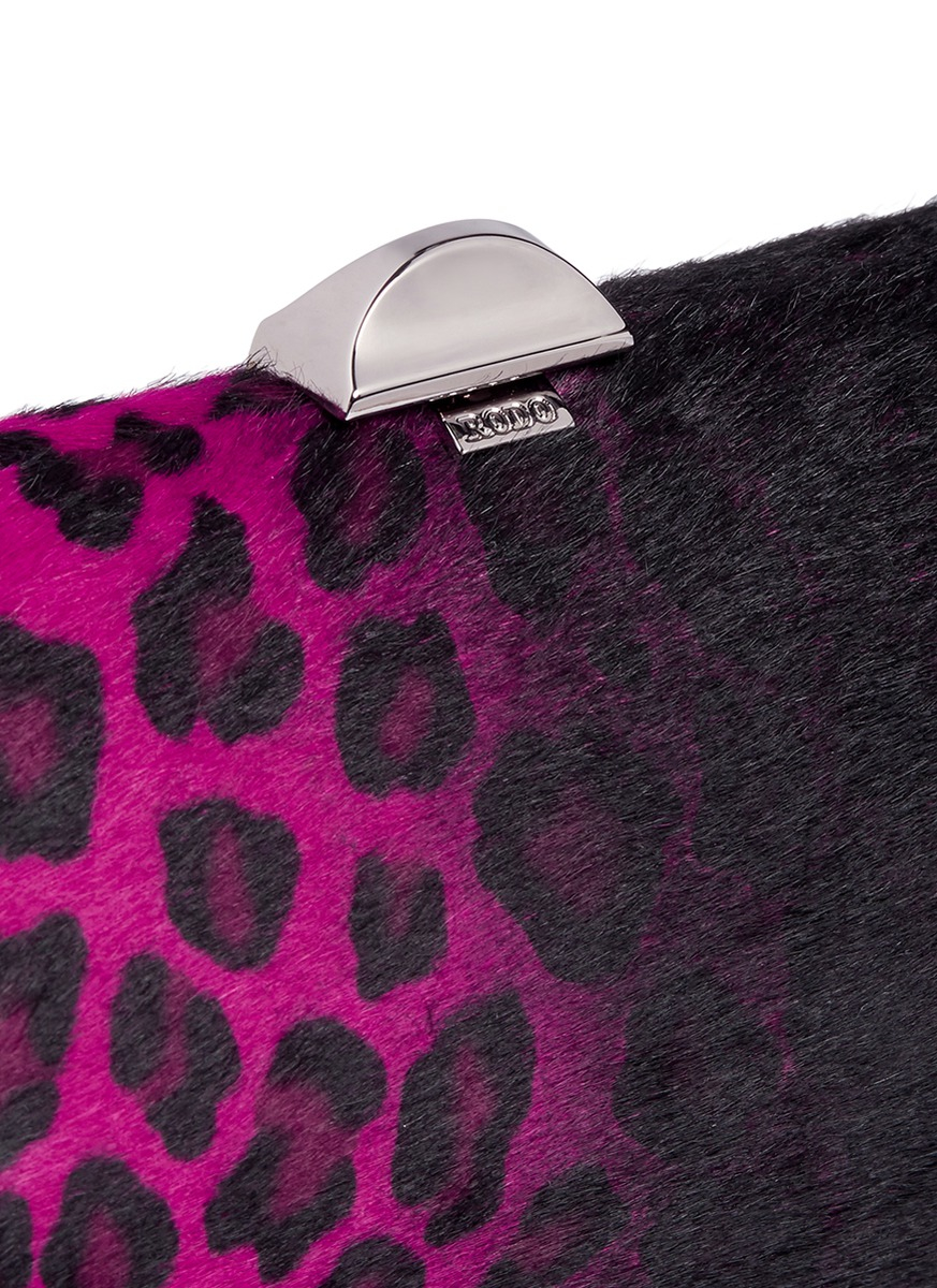 Lyst Rodo Dégradé Leopard Print Pony Hair Clutch in Pink