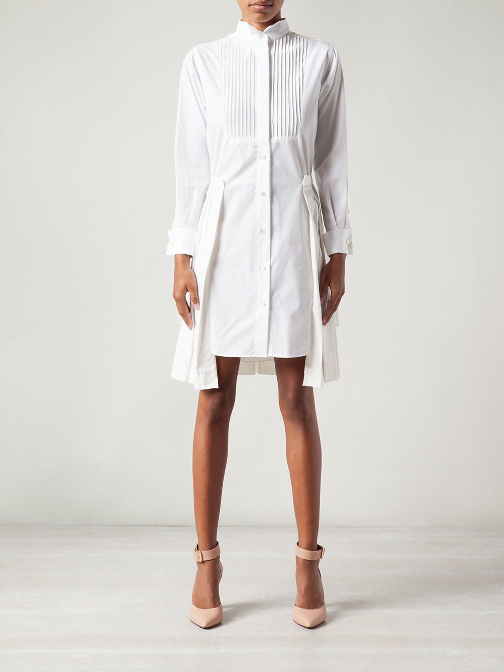 Lyst - Sacai Poplin Shirt Dress in White