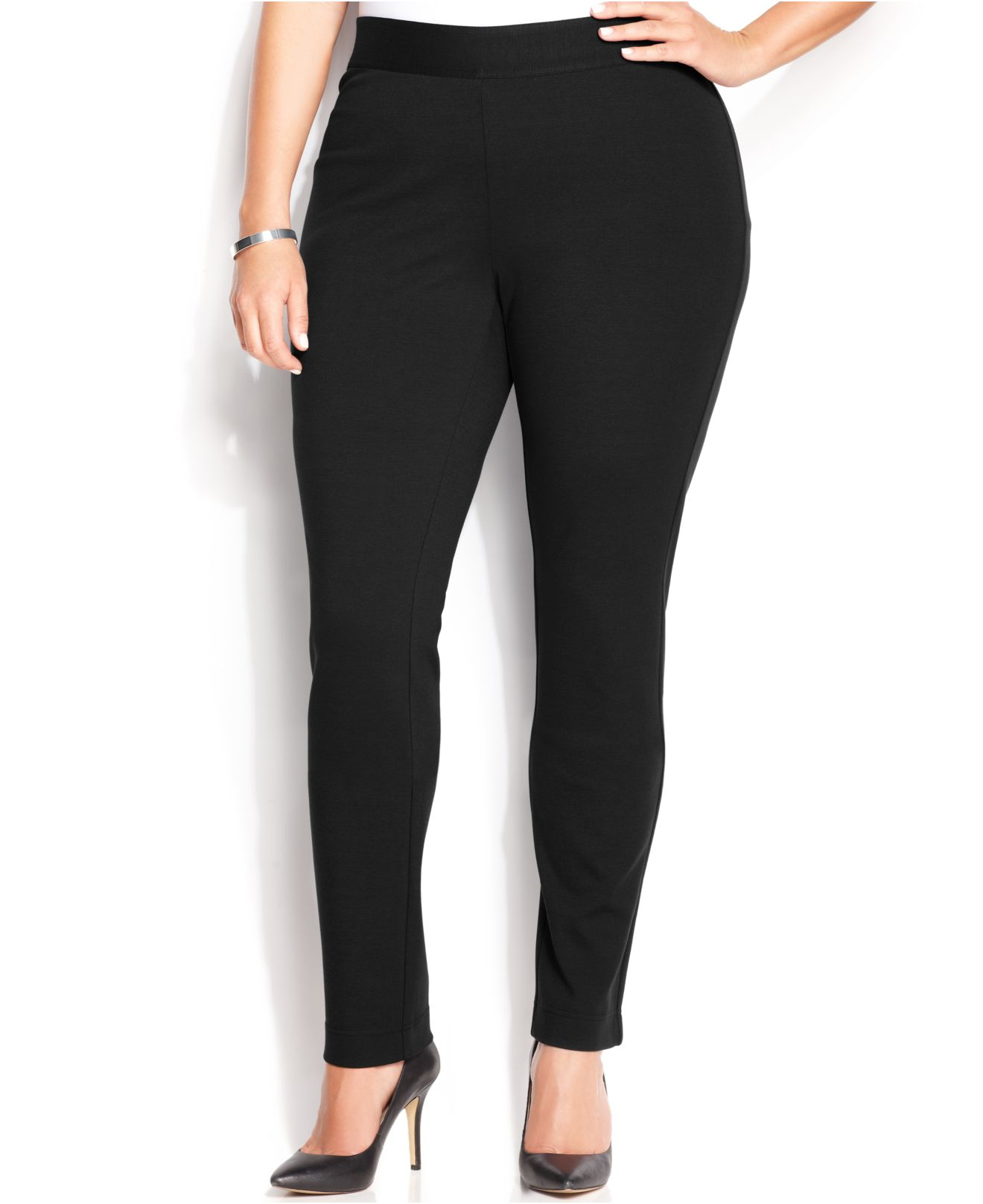 Inc international concepts Plus Size Pull-on Skinny Ponte Pants in Black | Lyst
