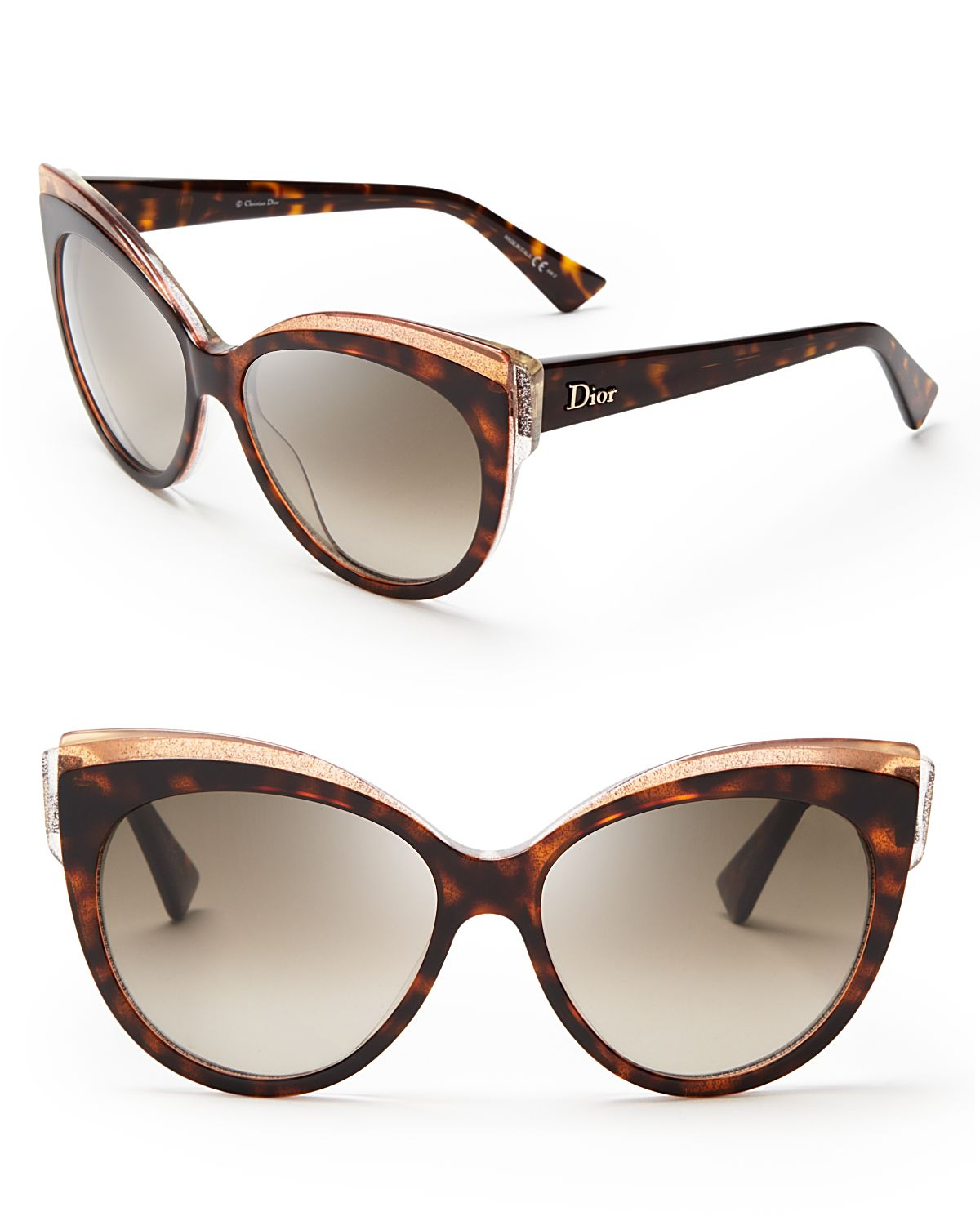 Dior Glisten Cat Eye Sunglasses in Brown | Lyst