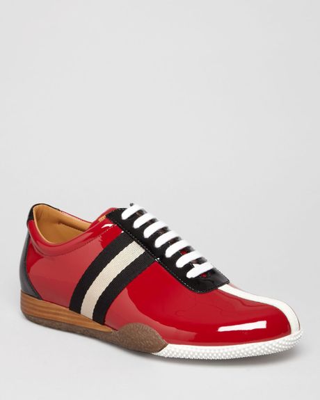 Bally Patent Freenew Sneakers in Red for Men | Lyst