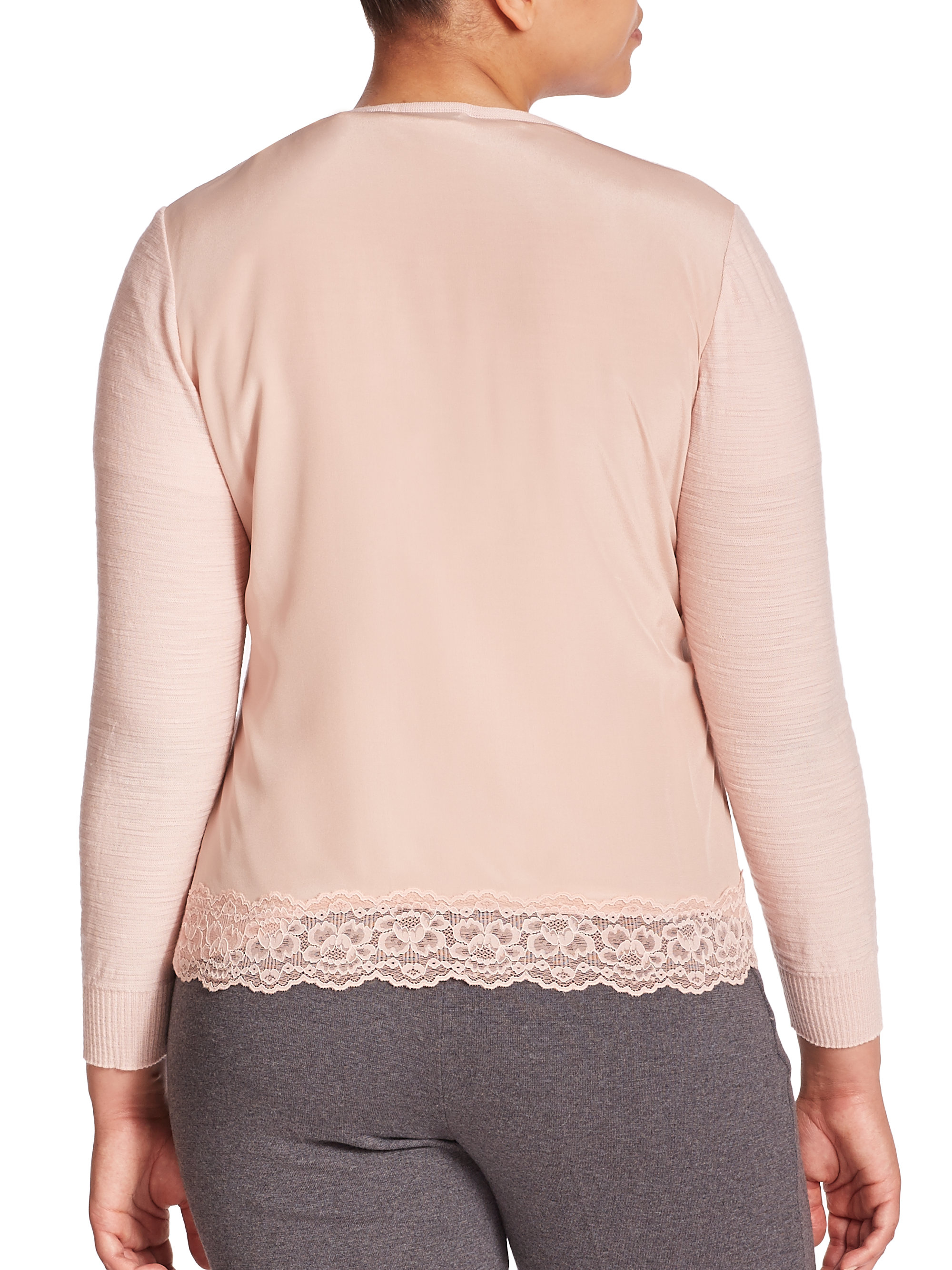 Lyst Stizzoli Lacetrimmed Cardigan in Pink