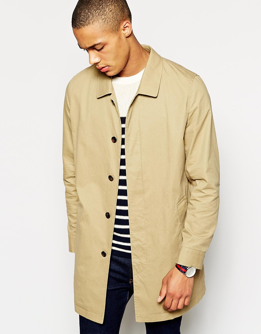 Lyst - Selected Trench Coat in Natural for Men