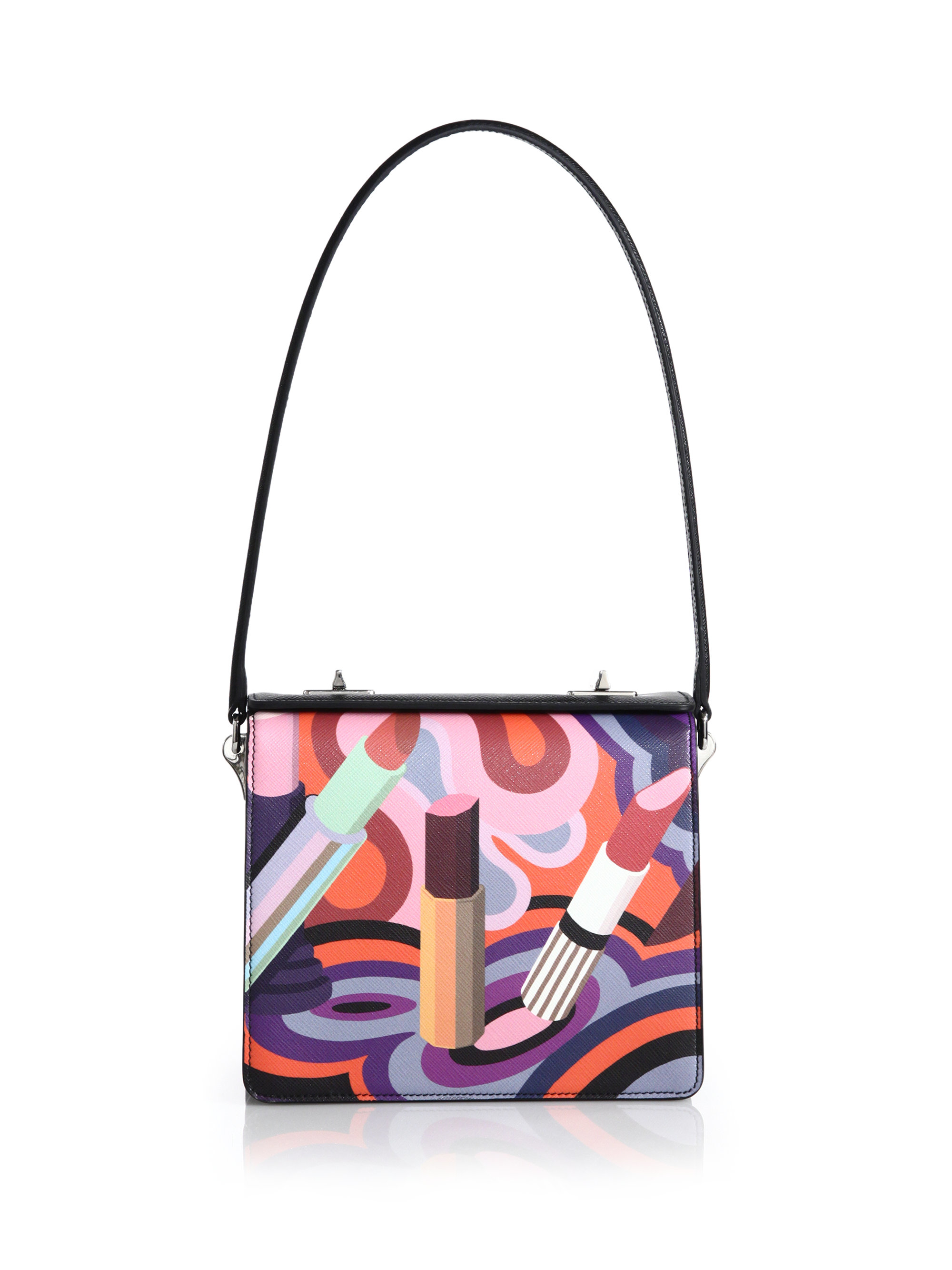 prada handbags wholesale - Prada Saffiano Lipstick-print Shoulder Bag in Multicolor (black ...