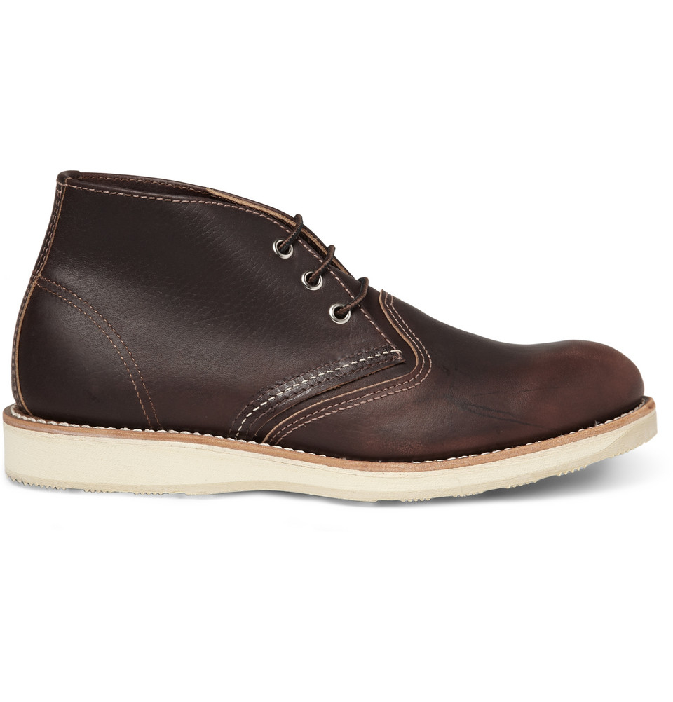 Red wing Chukka Rubber-Soled Leather Boots in Brown for Men | Lyst