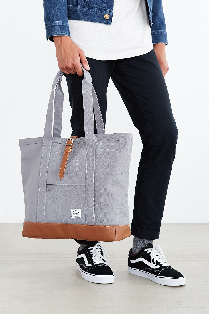 Lyst Herschel Supply Co Market Contrast Bottom Xl Tote Bag In Gallery