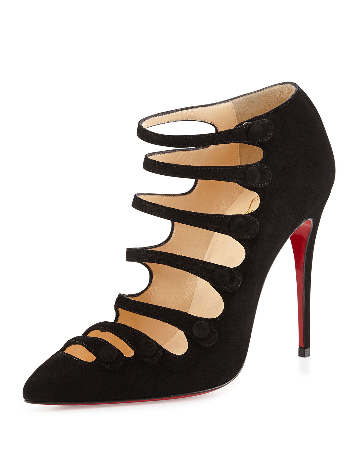 louis vuitton shoes fake - Christian louboutin Viennana Suede Red Sole Bootie in Black | Lyst