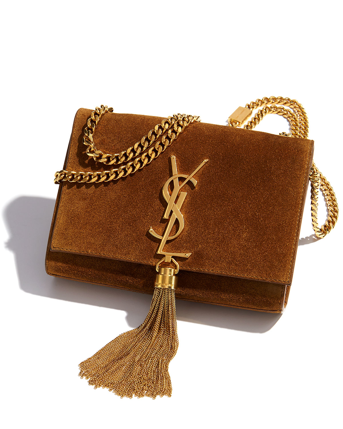 Monogram Saint Laurent Crossbody Phone Pouch In Yellow Leather, ysl laurent bag