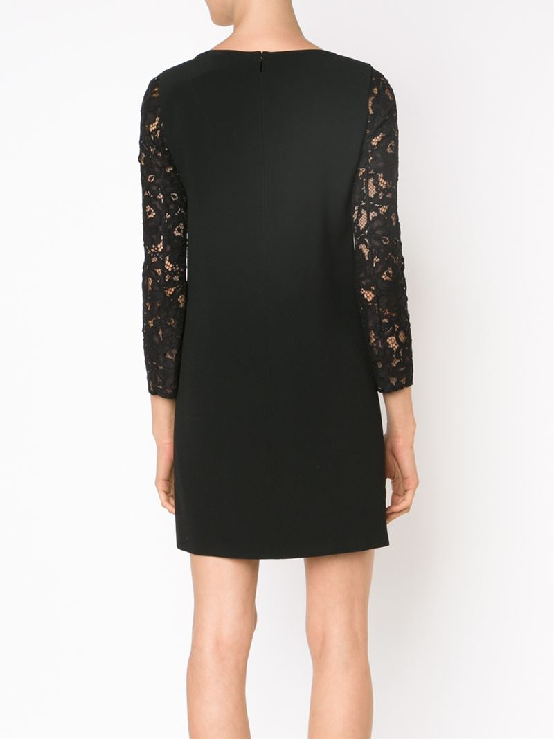 black lace sleeve gown