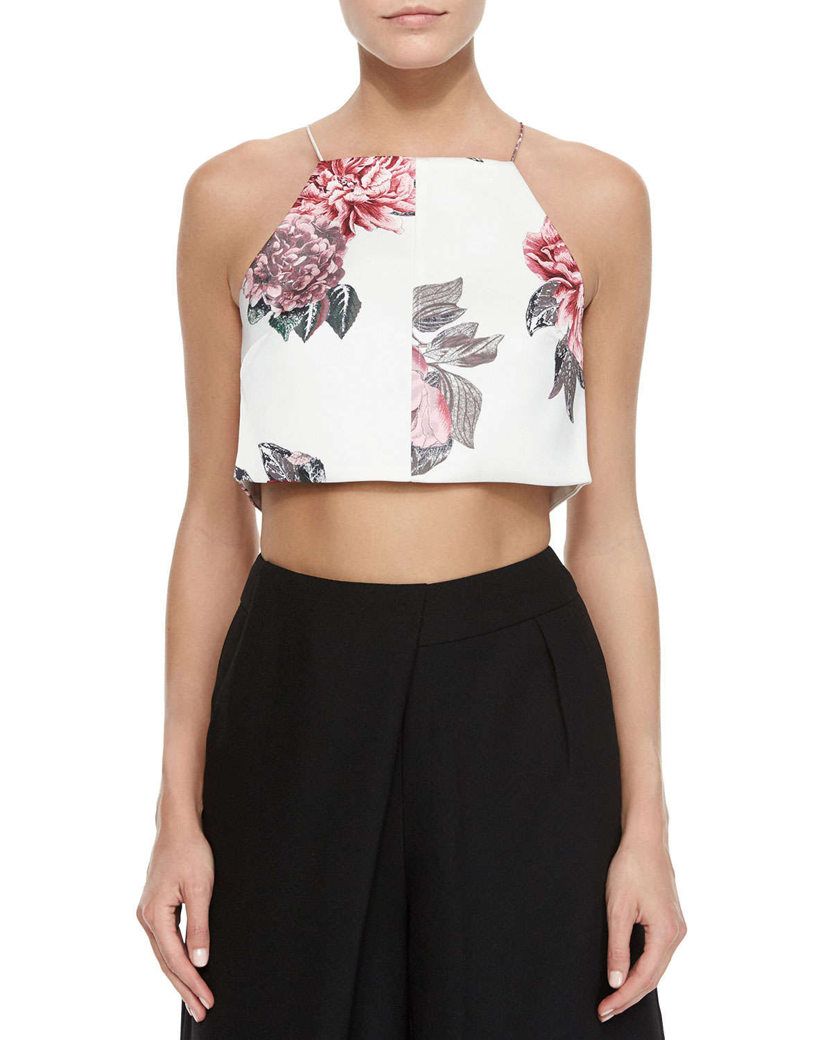 Lyst Cameo Floralprint Sleeveless Crop Top