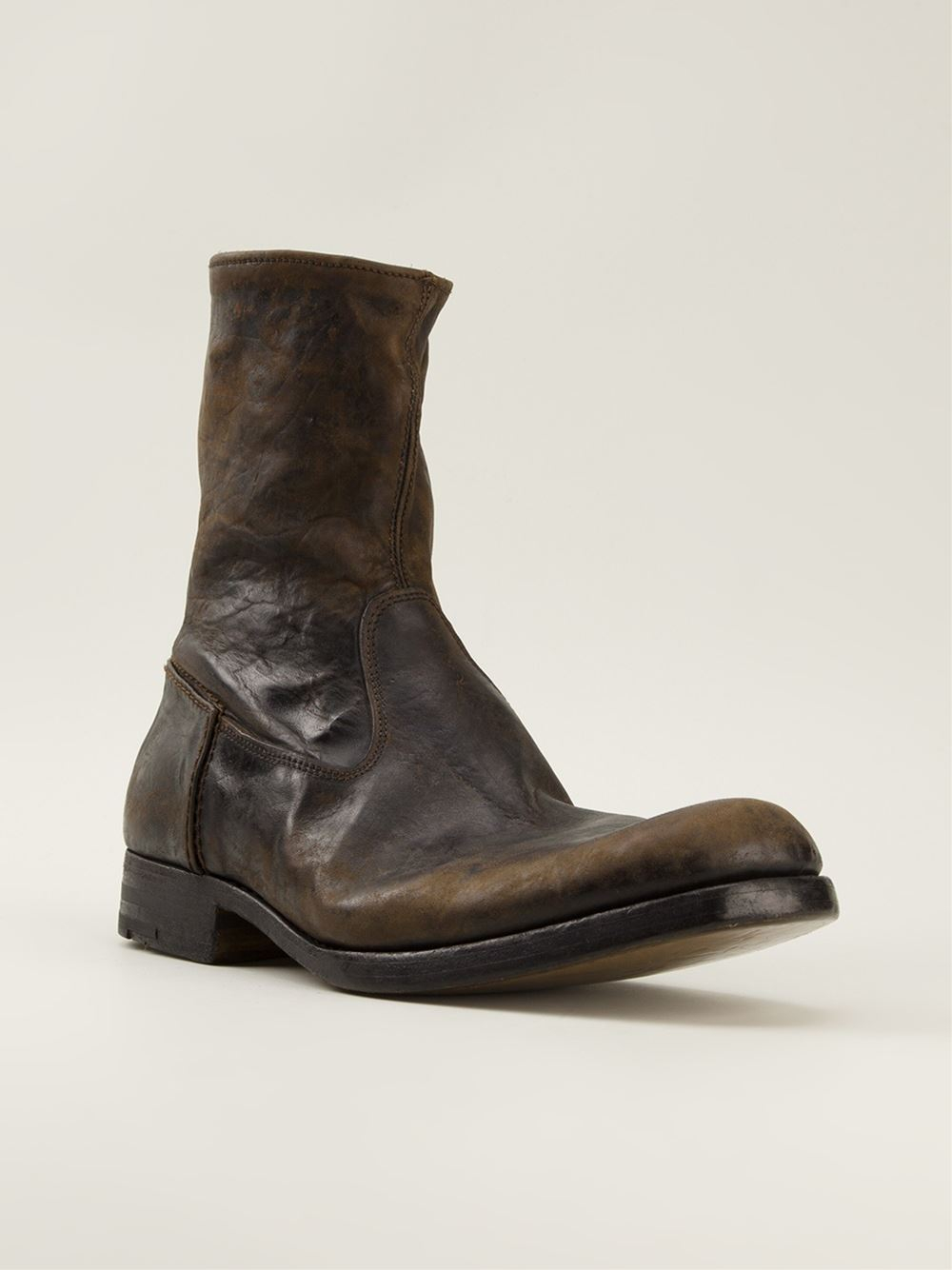 distressed short boots