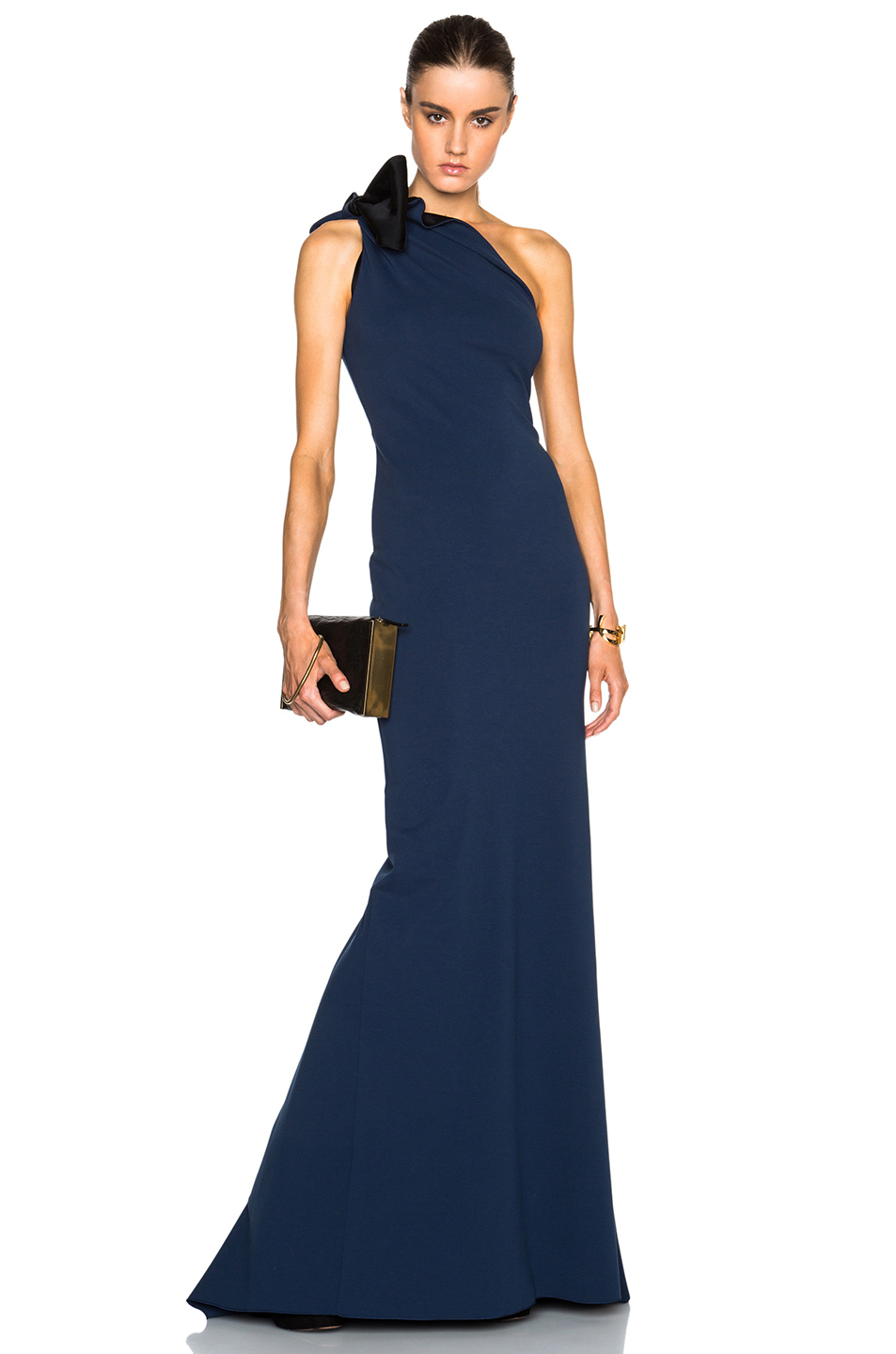bow shoulder gown