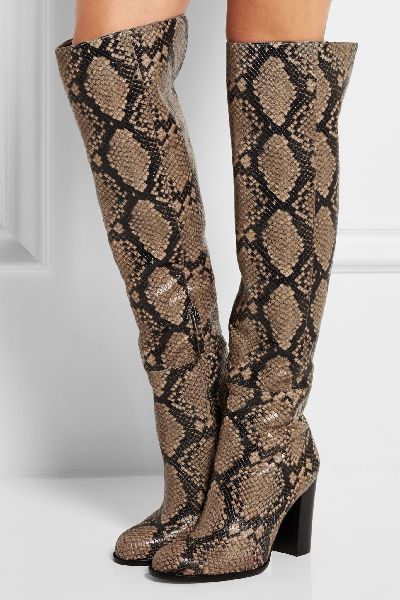 pamela snake embossed leather tall boot