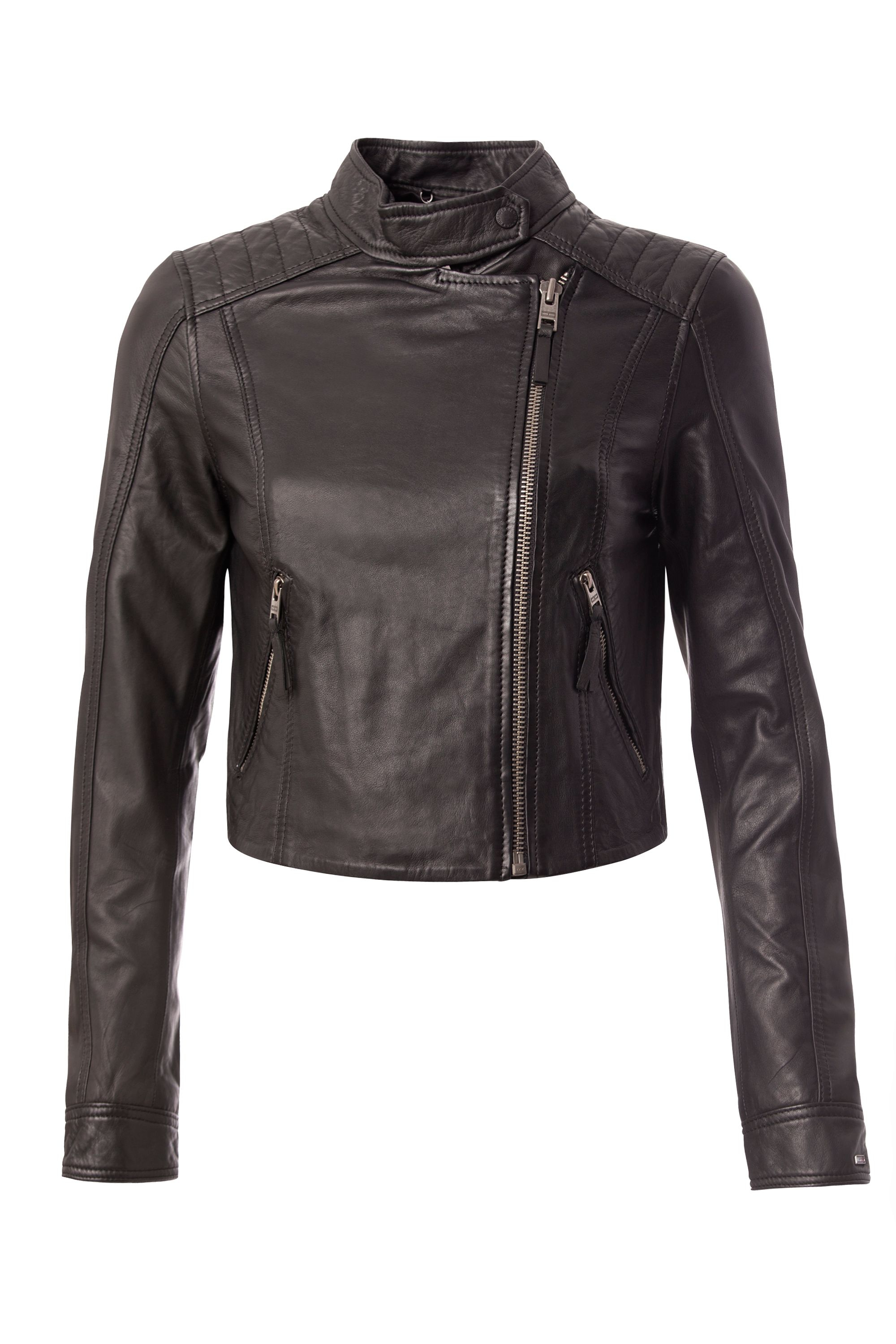 Tommy hilfiger Leather Biker Jacket in Black | Lyst