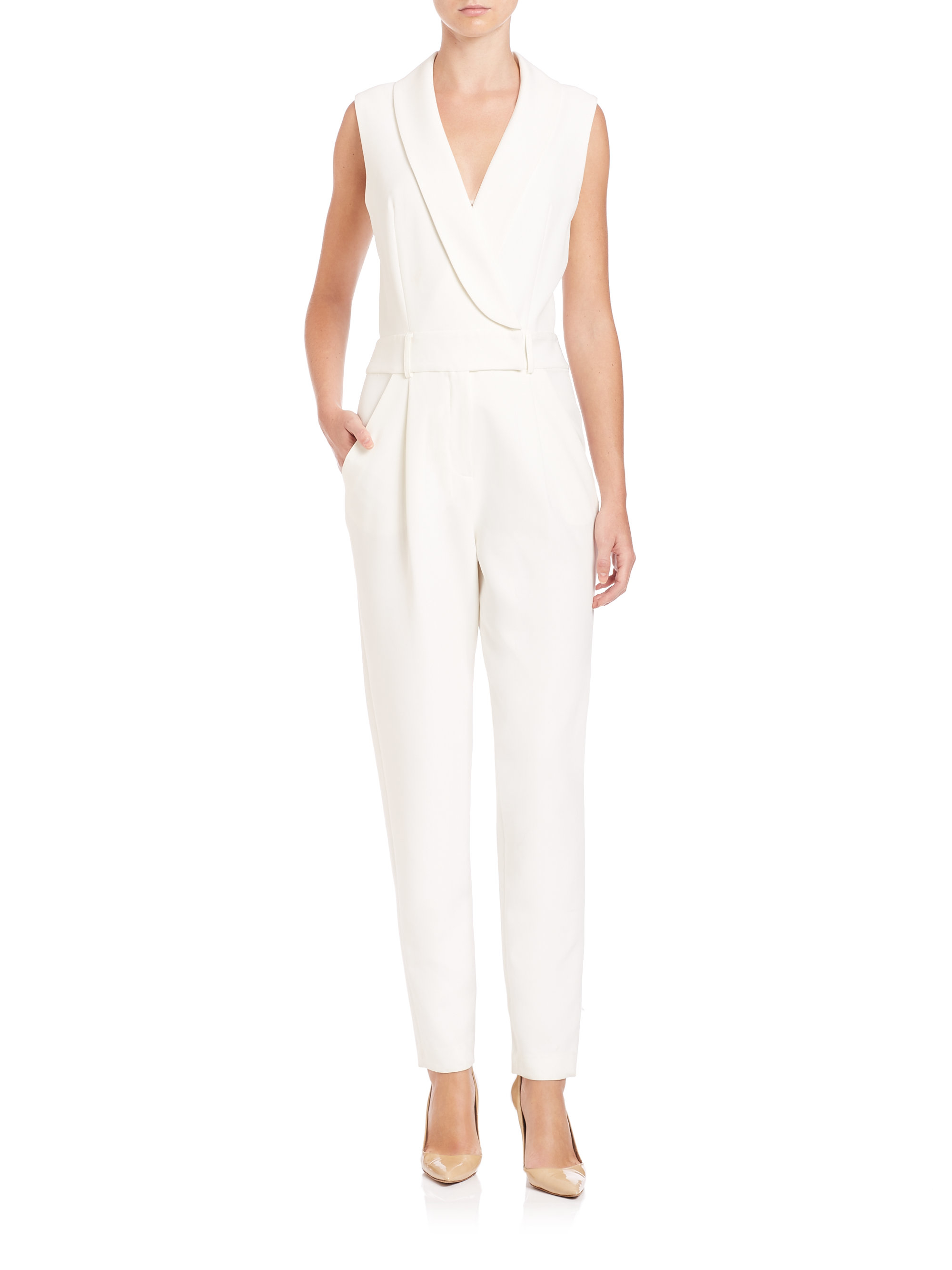 white tuxedo jumpsuit