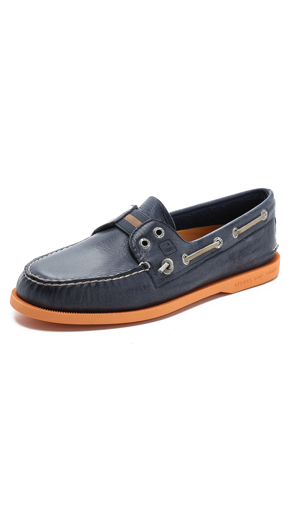 Sperry top-sider Gore Laceless Boat Shoes in Blue for Men (Navy/Orange ...