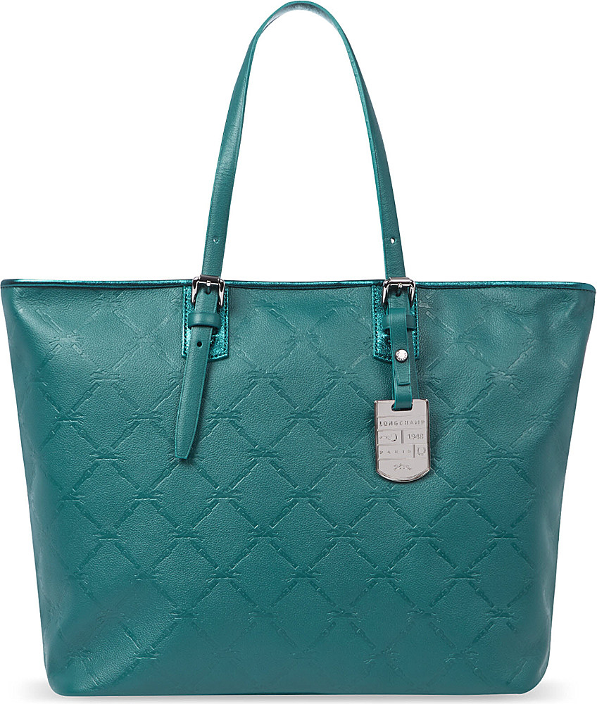 Longchamp Lm Cuir Shoulder Bag in Green Menthe in Green | Lyst