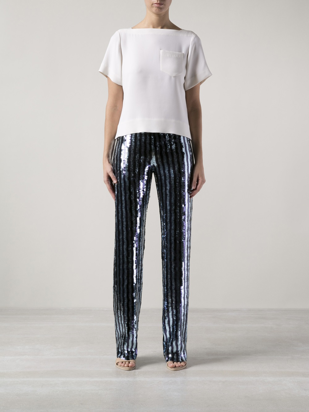 sequin striped pants