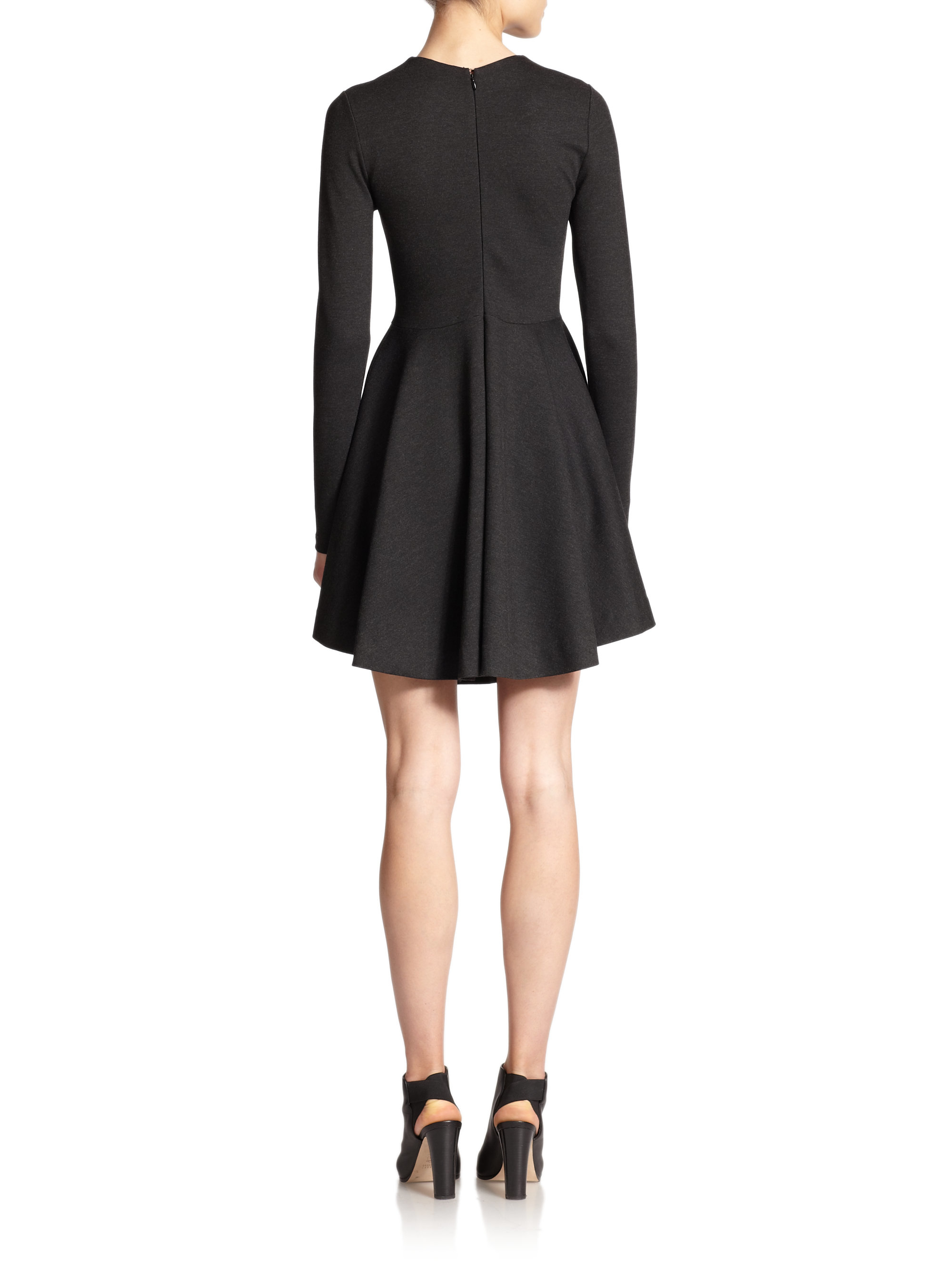 Lyst Mcq Jersey Skater Dress in Gray