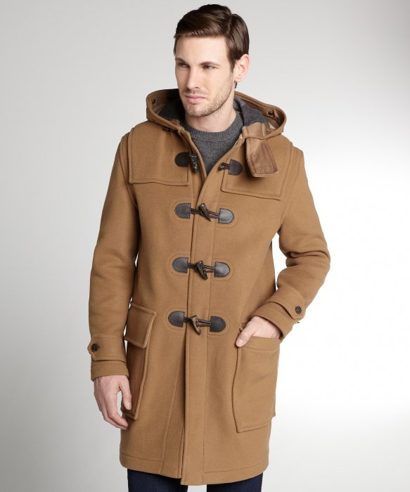 Lyst - Burberry Camel Wool Toggle Three Quarter Coat in Brown for Men