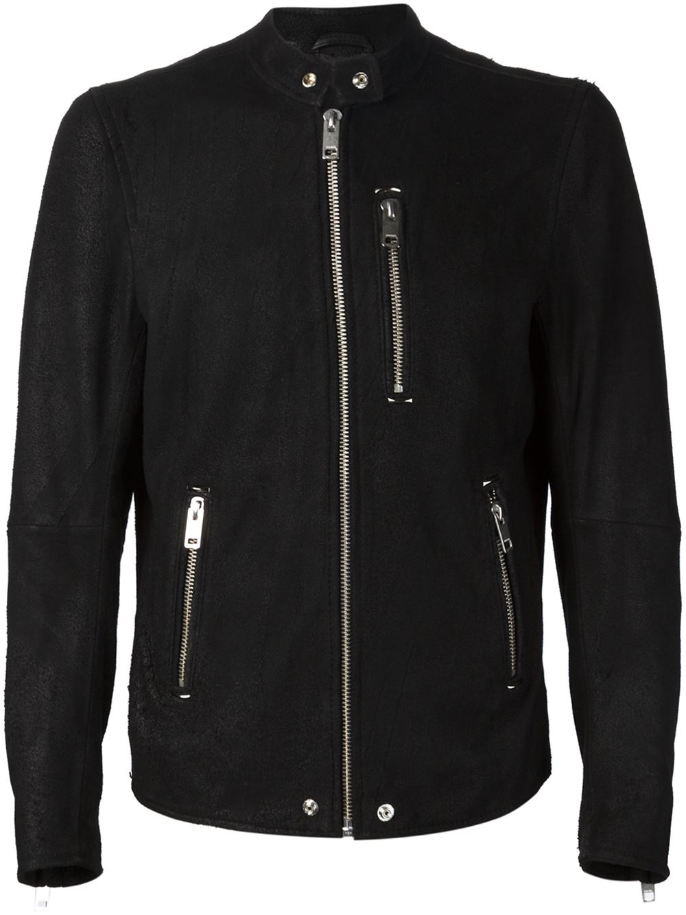 Diesel Band Collar Jacket in Black for Men | Lyst