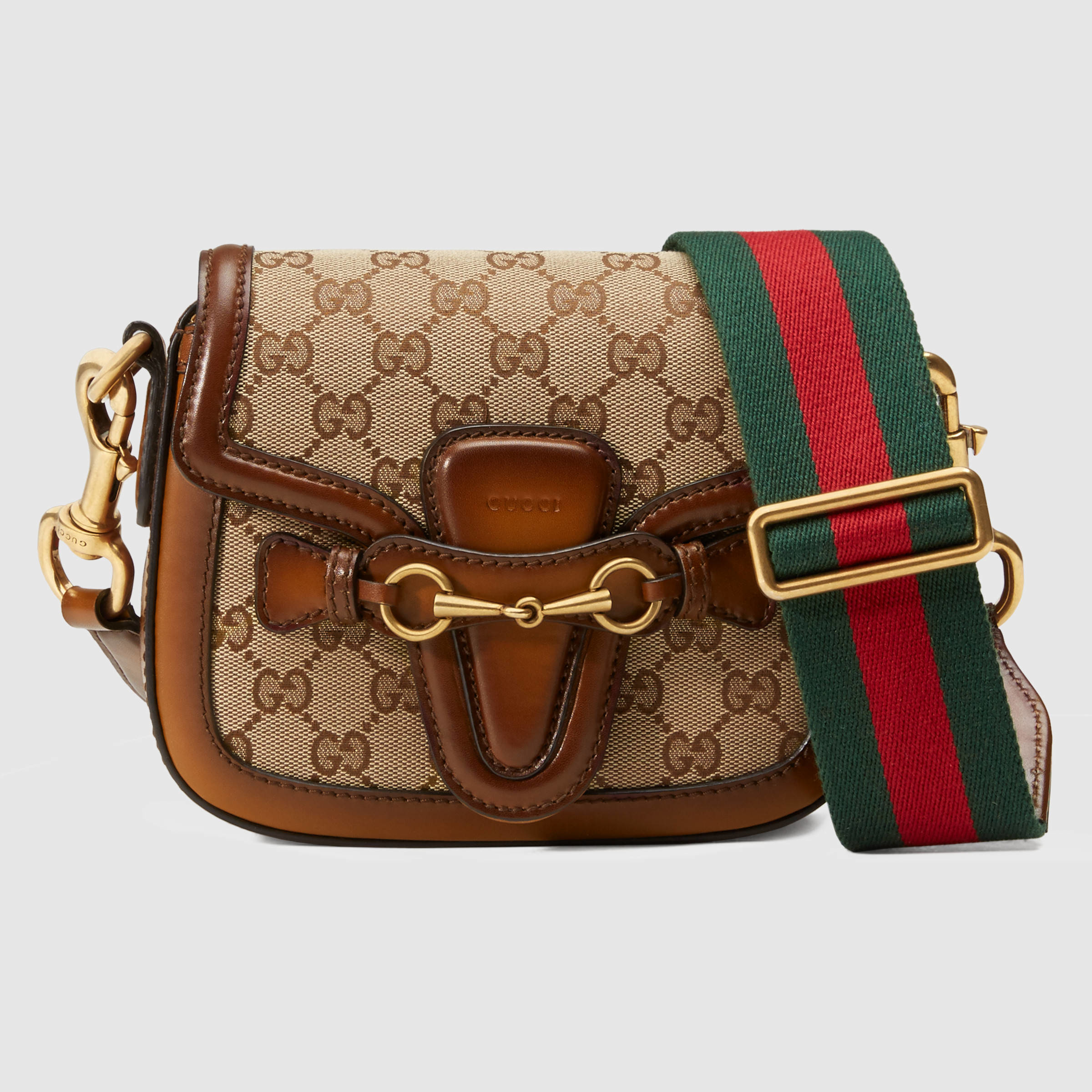 Gucci Lady Web Original Gg Canvas Shoulder Bag in Brown - Lyst