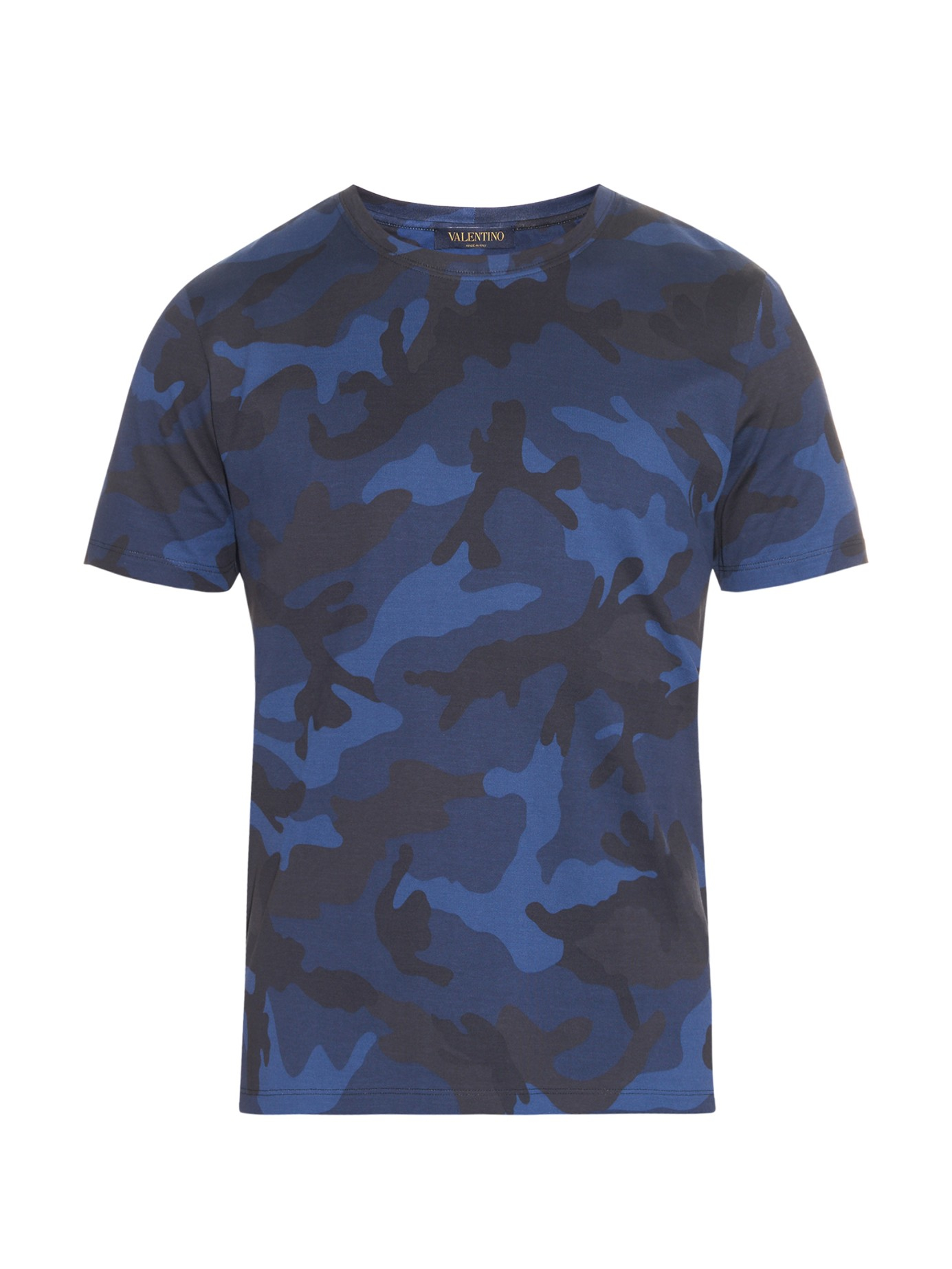 Lyst - Valentino Camouflage-Print Cotton-Jersey T-Shirt in Blue for Men