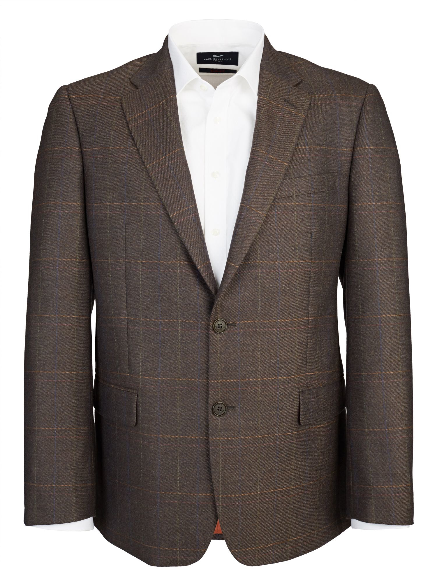 Paul costelloe Modern Fit Brown Check Jacket in Brown for Men | Lyst