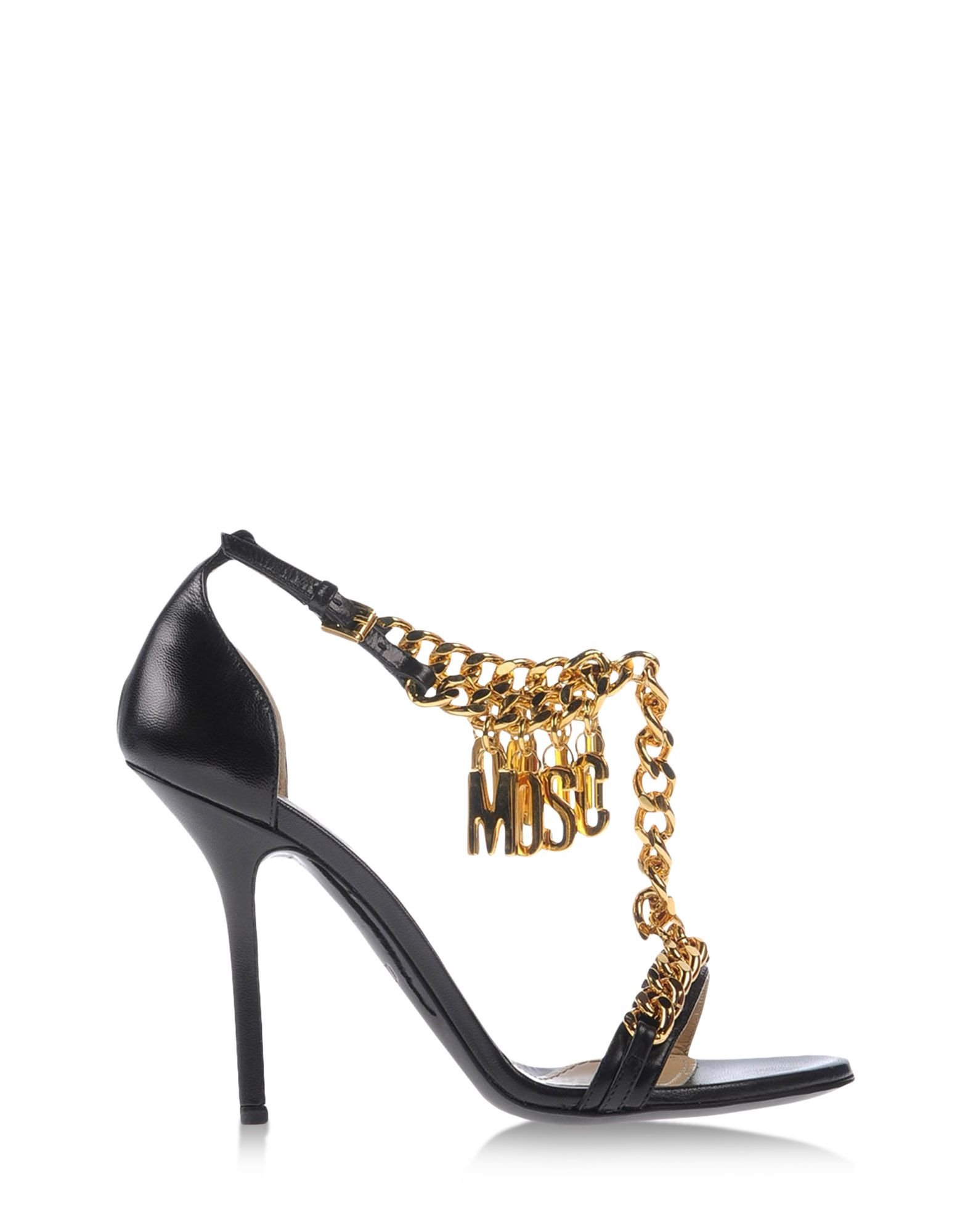 Moschino Sandals in Gold (BLACK) | Lyst