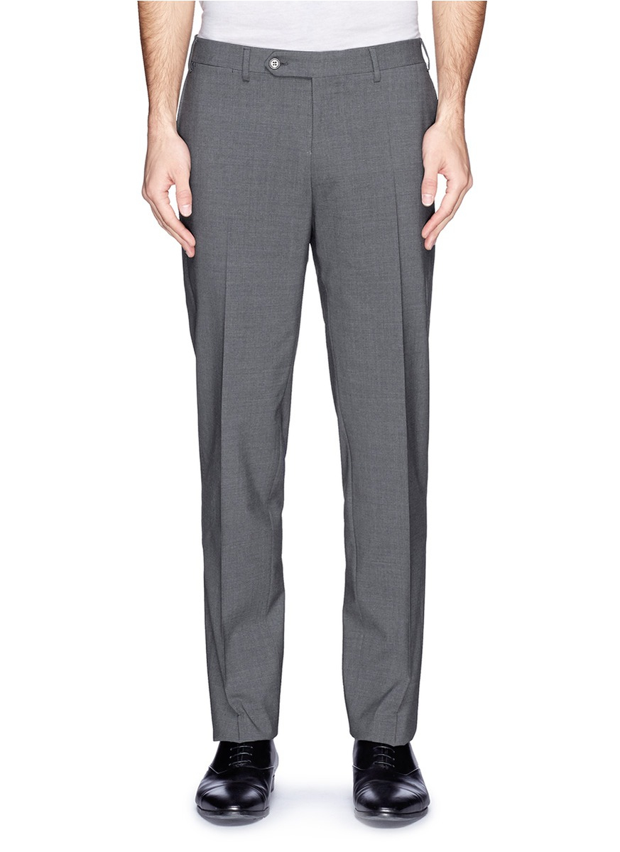 Canali Straight Leg Pants in Gray for Men (Grey) | Lyst