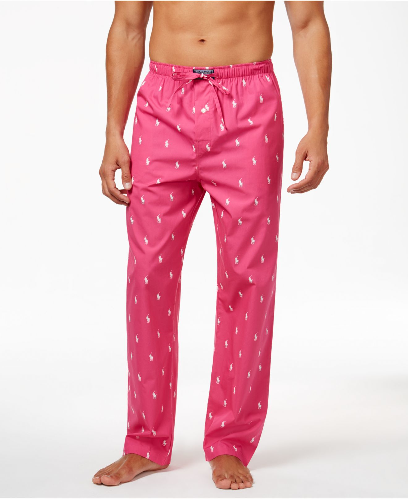 Polo Ralph Lauren Cotton Men's Woven Polo Player Pajama Pants in Pink ...