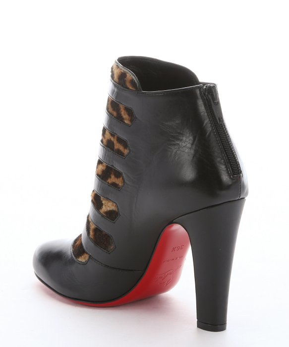 louboutin men's shoes - christian louboutin ankle boots Black leather hidden platform ...