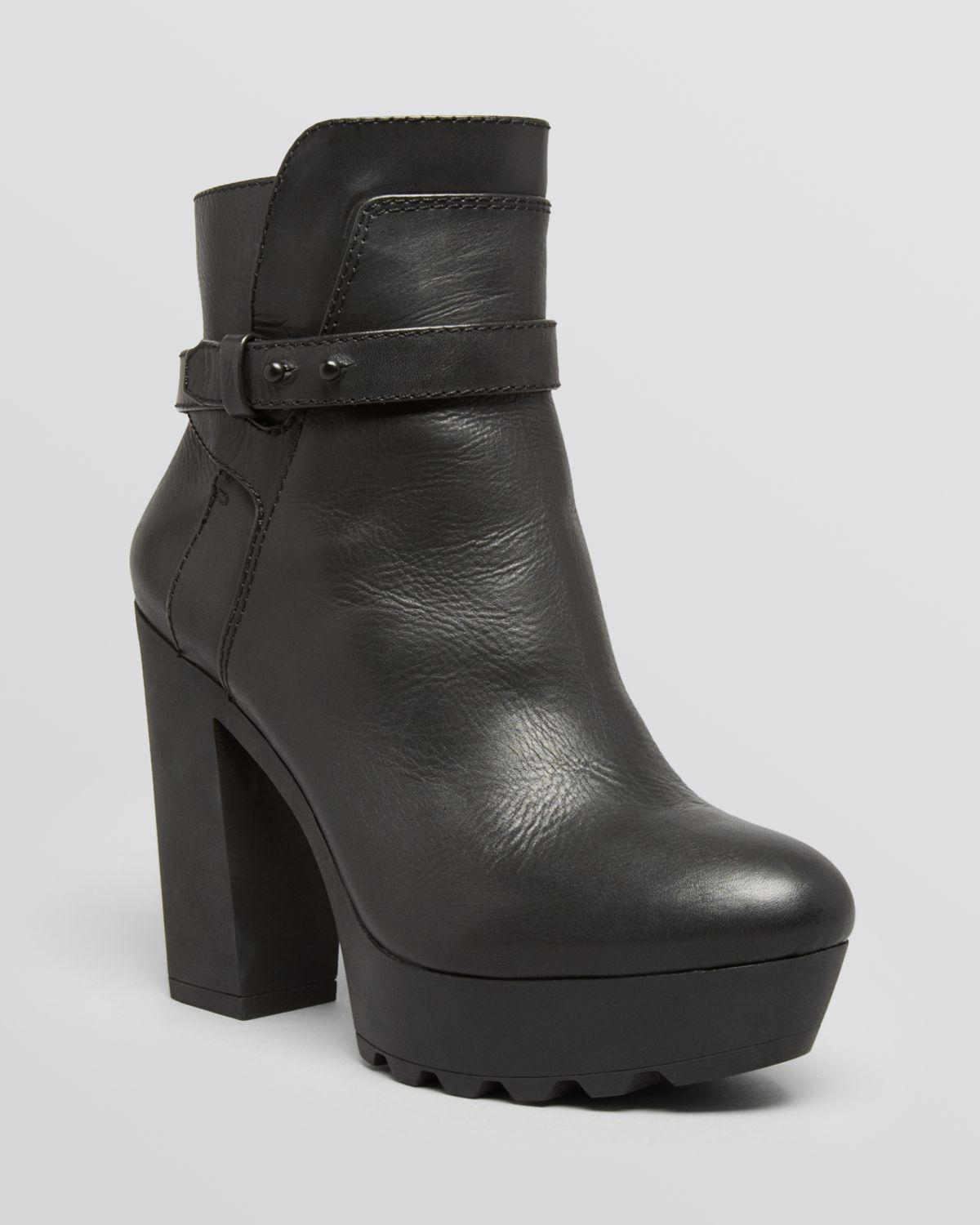 platform suede lug sole booties