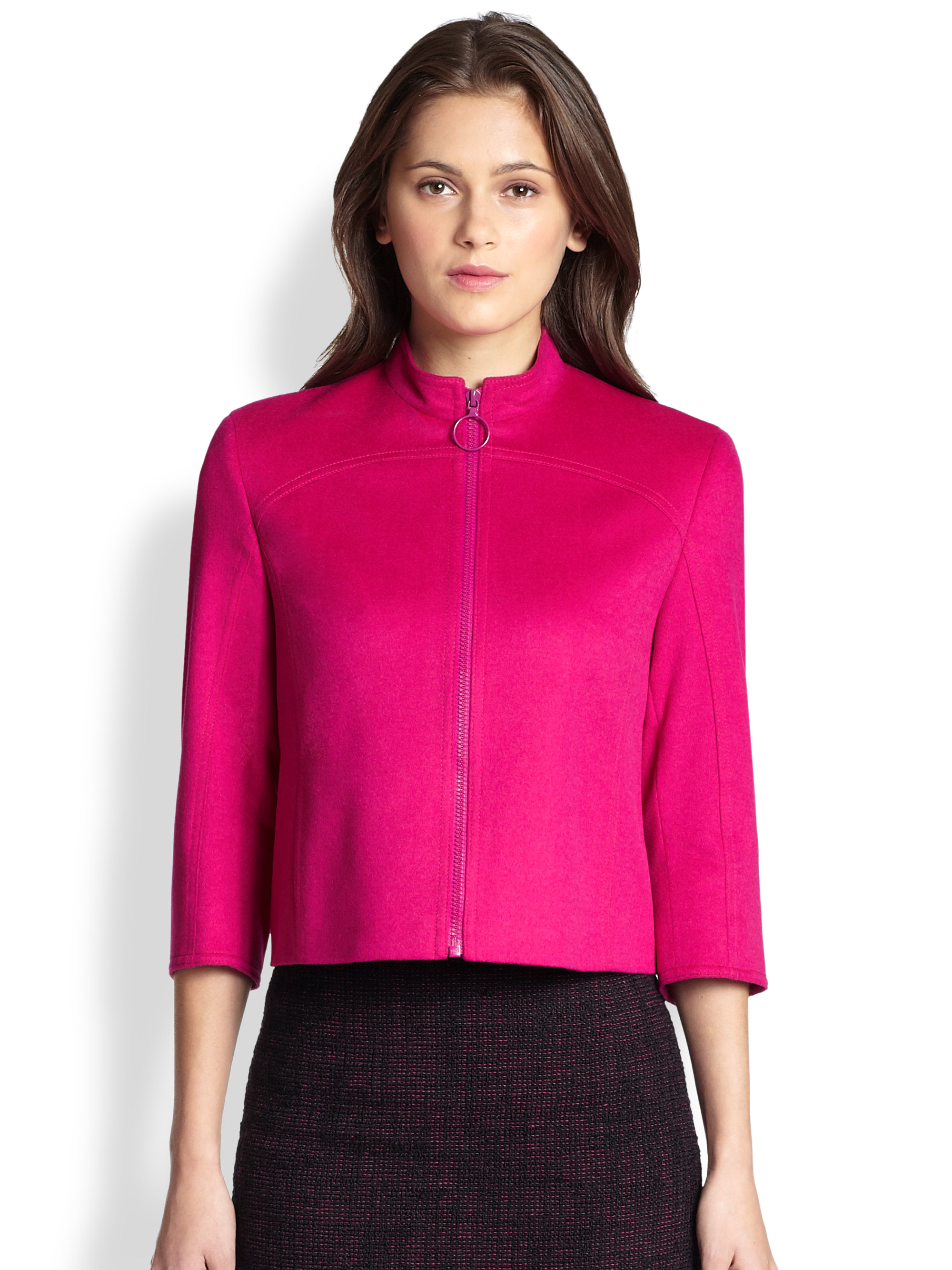 Lyst - Akris Punto Cropped Zip-Front Jacket in Purple