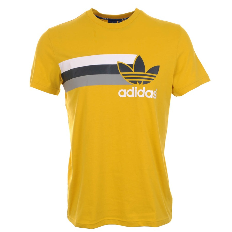 Adidas Originals Logo T Shirt Tri in Yellow for Men | Lyst
