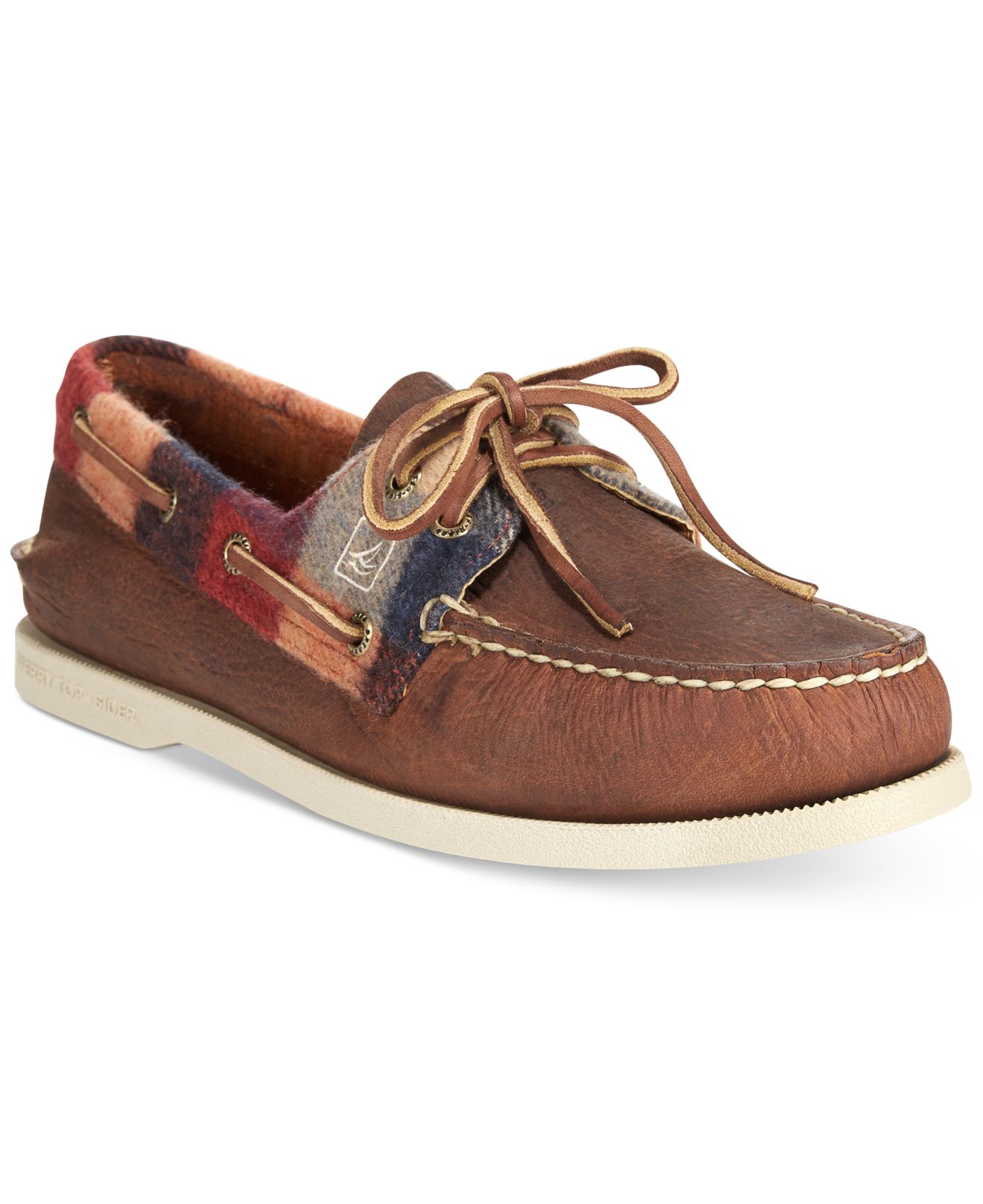 Lyst - Sperry Top-Sider A/o 3-eye Plaid Canvas Boat Shoes in Brown for Men