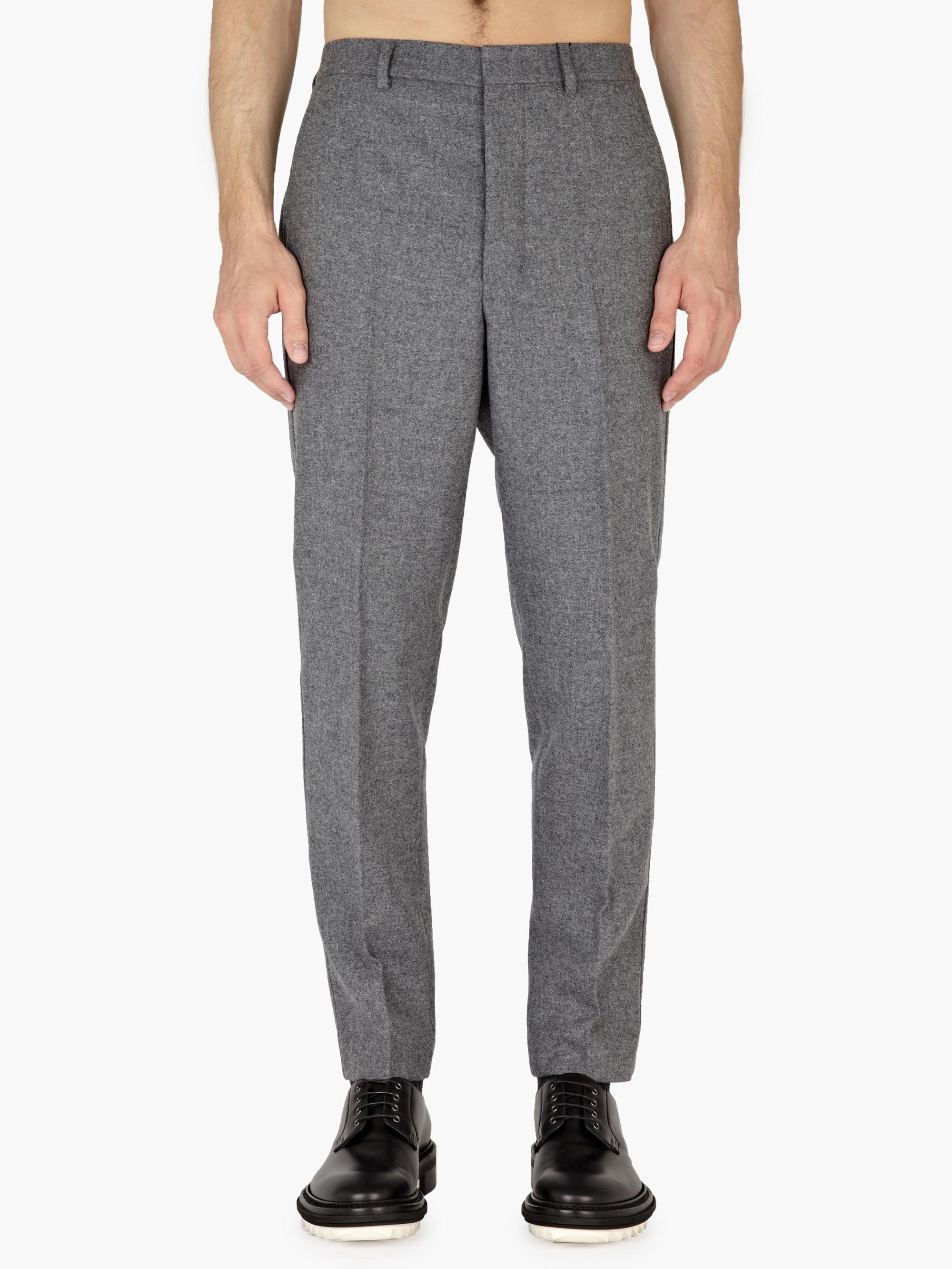 Ami Grey Slim-fit Wool Trousers in Gray for Men | Lyst
