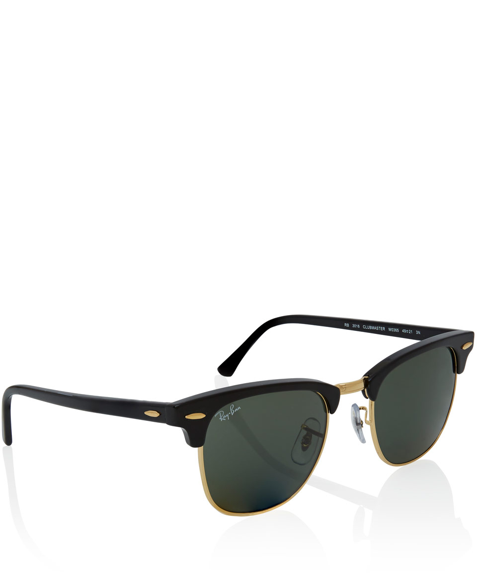 Ray-ban Black Clubmaster Metal Sunglasses in Black | Lyst