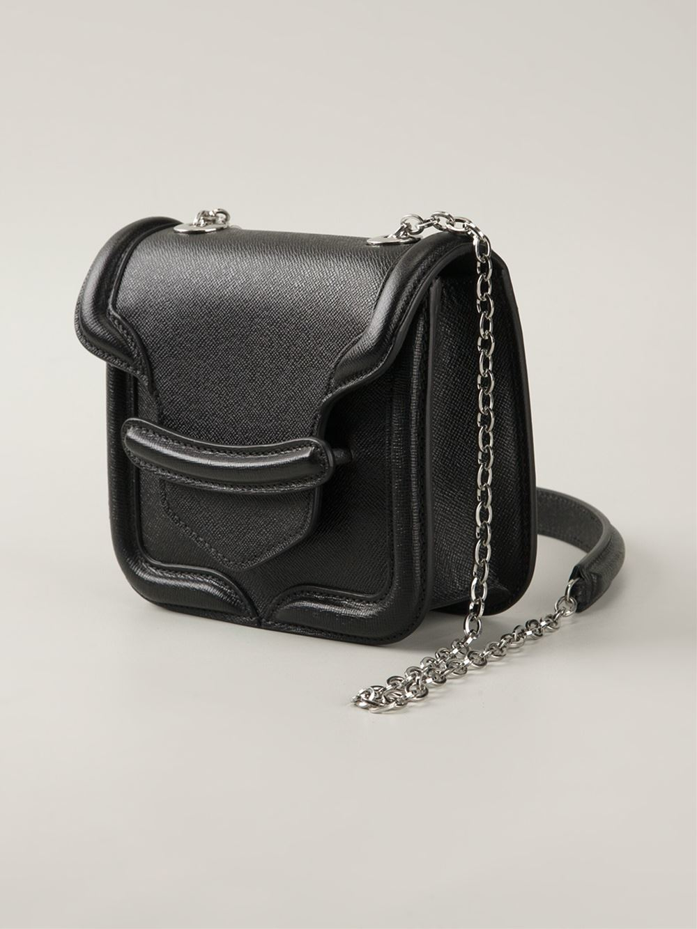 Lyst Alexander Mcqueen Mini E Crossbody Bag In Black Gallery
