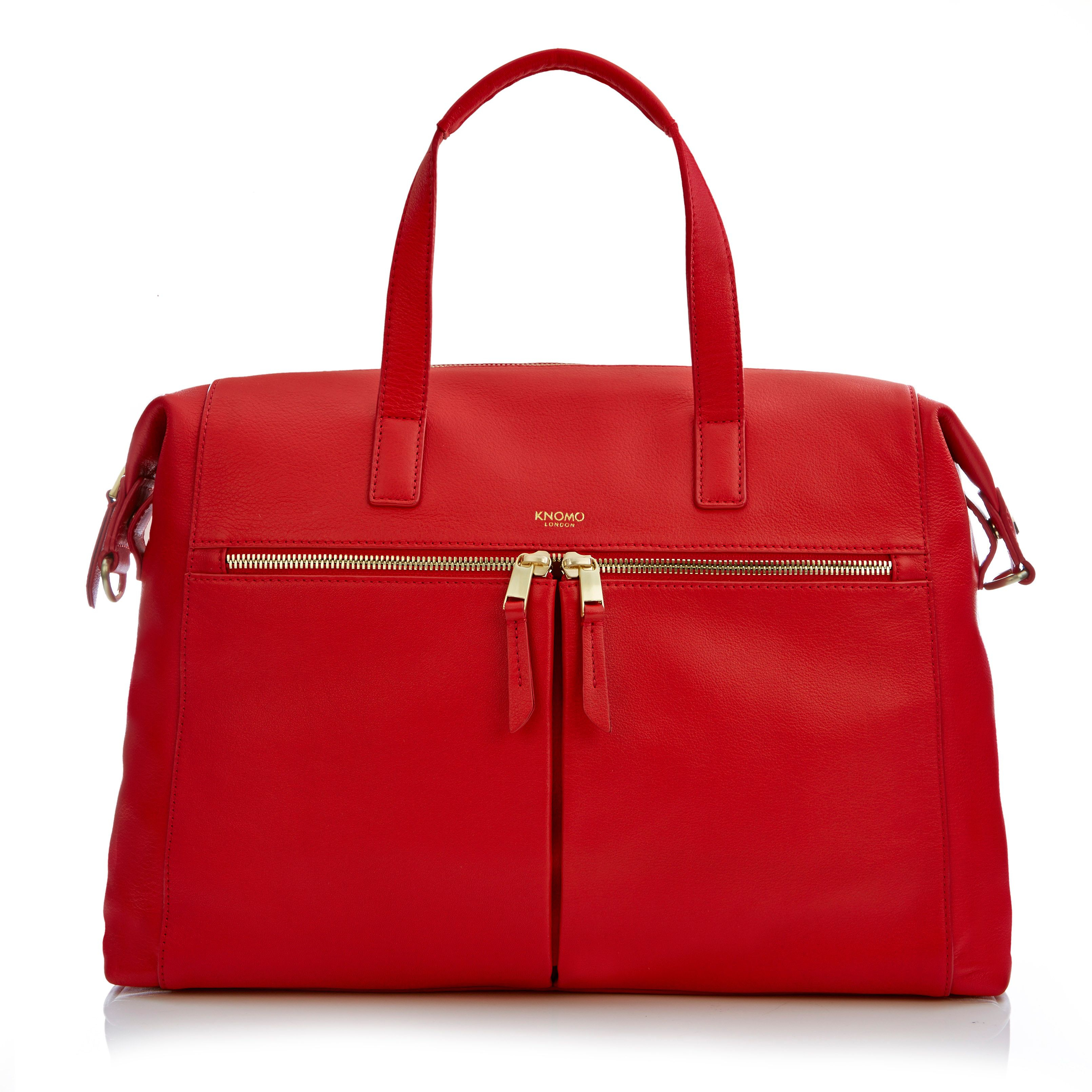 Knomo Mayfair Luxe Audley Slim Laptop Briefcase Red in Red for Men Lyst