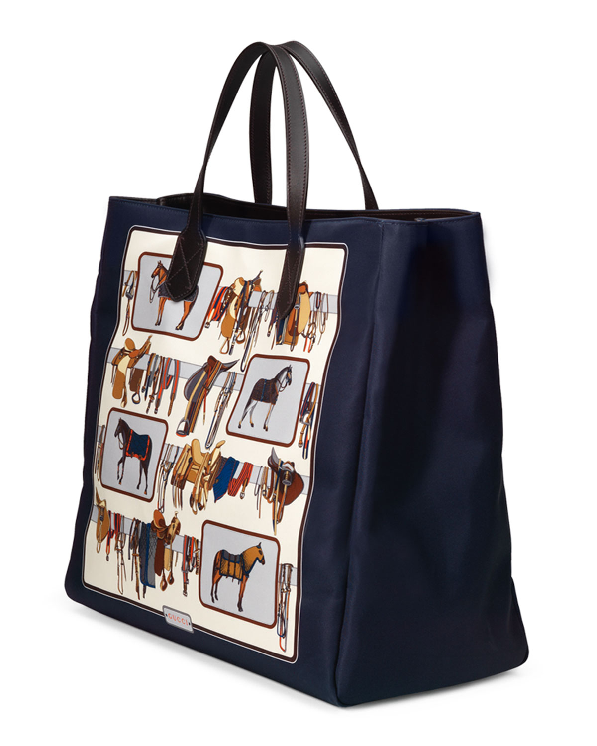 Lyst - Gucci Large Horse Frame-print Tote Bag in Black