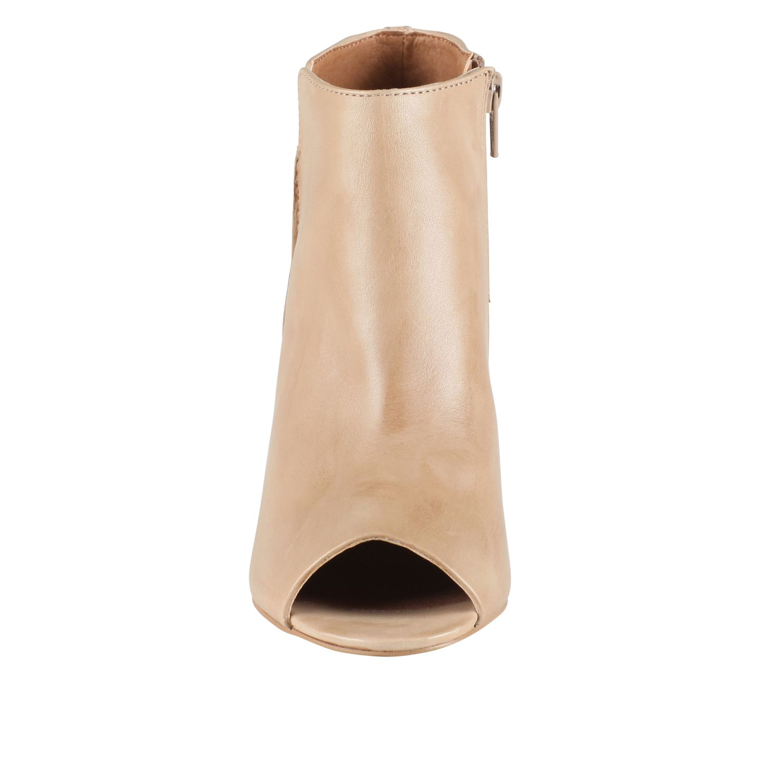 peep toe block heel boots