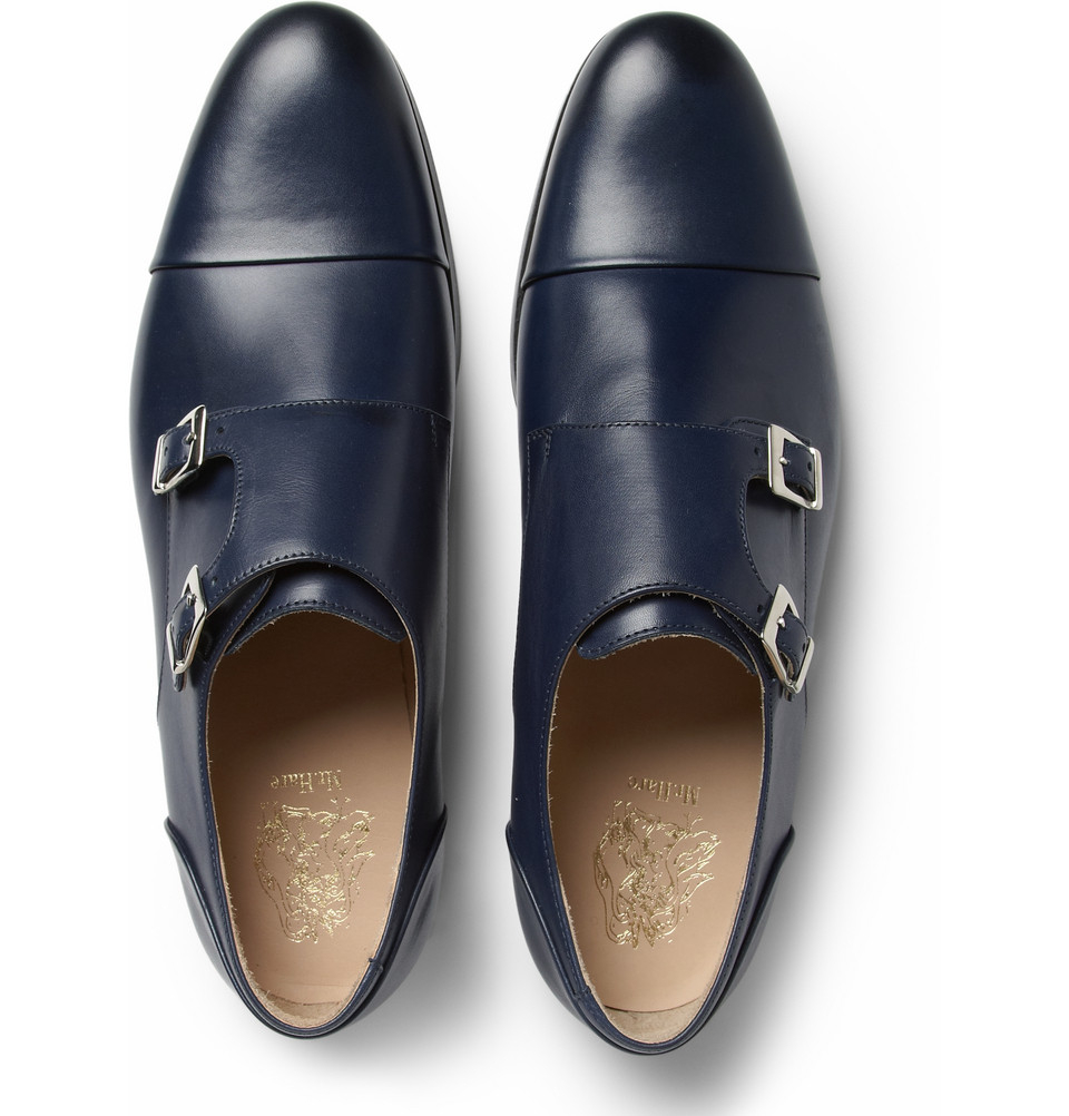 Lyst - Mr. Hare Leather Double Monk-Strap Shoes in Blue for Men