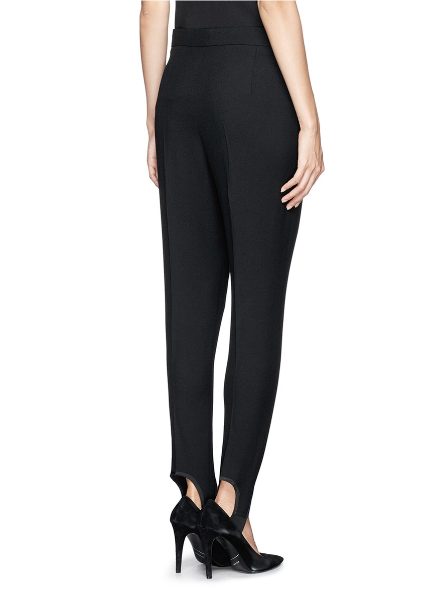 Stella McCartney Elasticated Foot Strap Wool Pants in Black Lyst