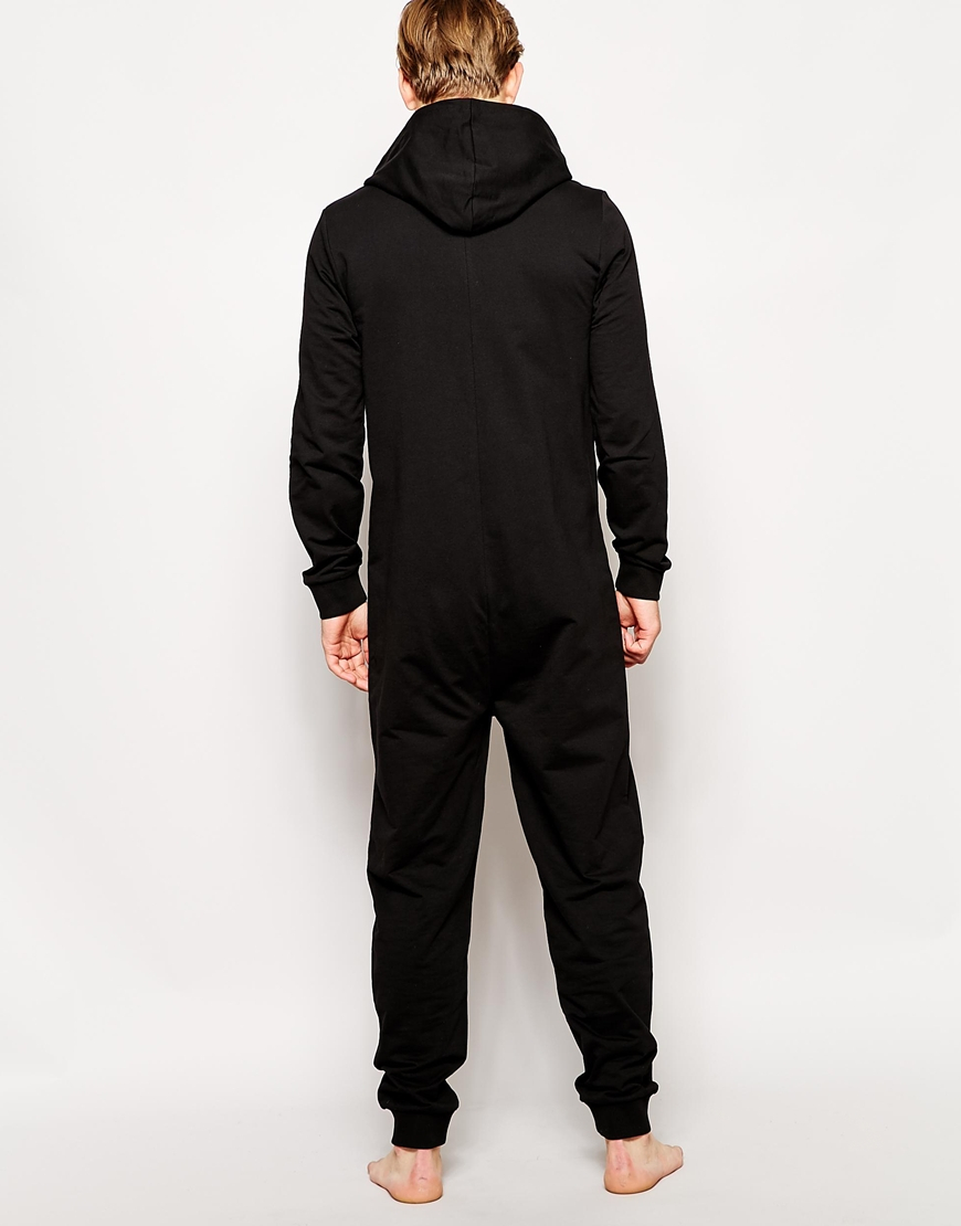 Lyst Asos Onesie With Tuxedo Print In Black For Men 