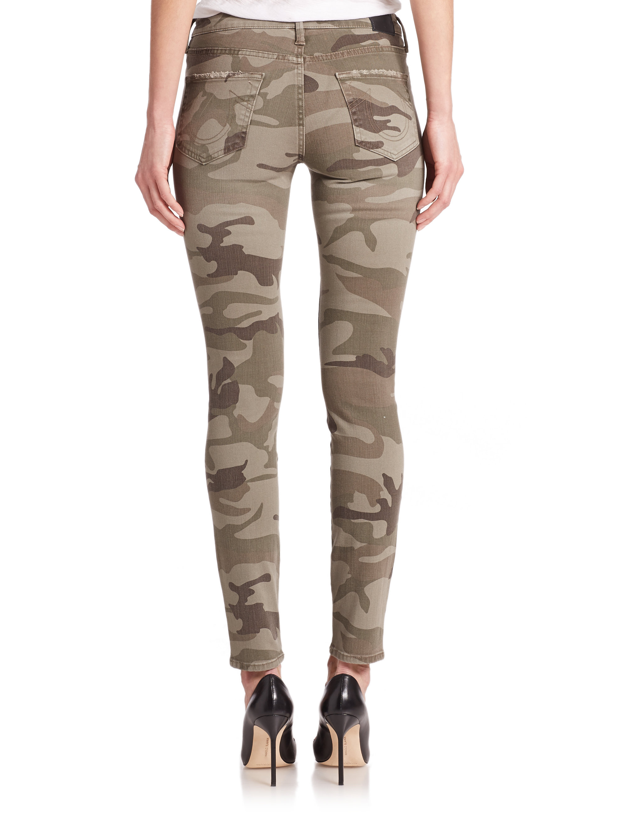 True religion Halle High-rise Distressed Camo-print Skinny Jeans in ...